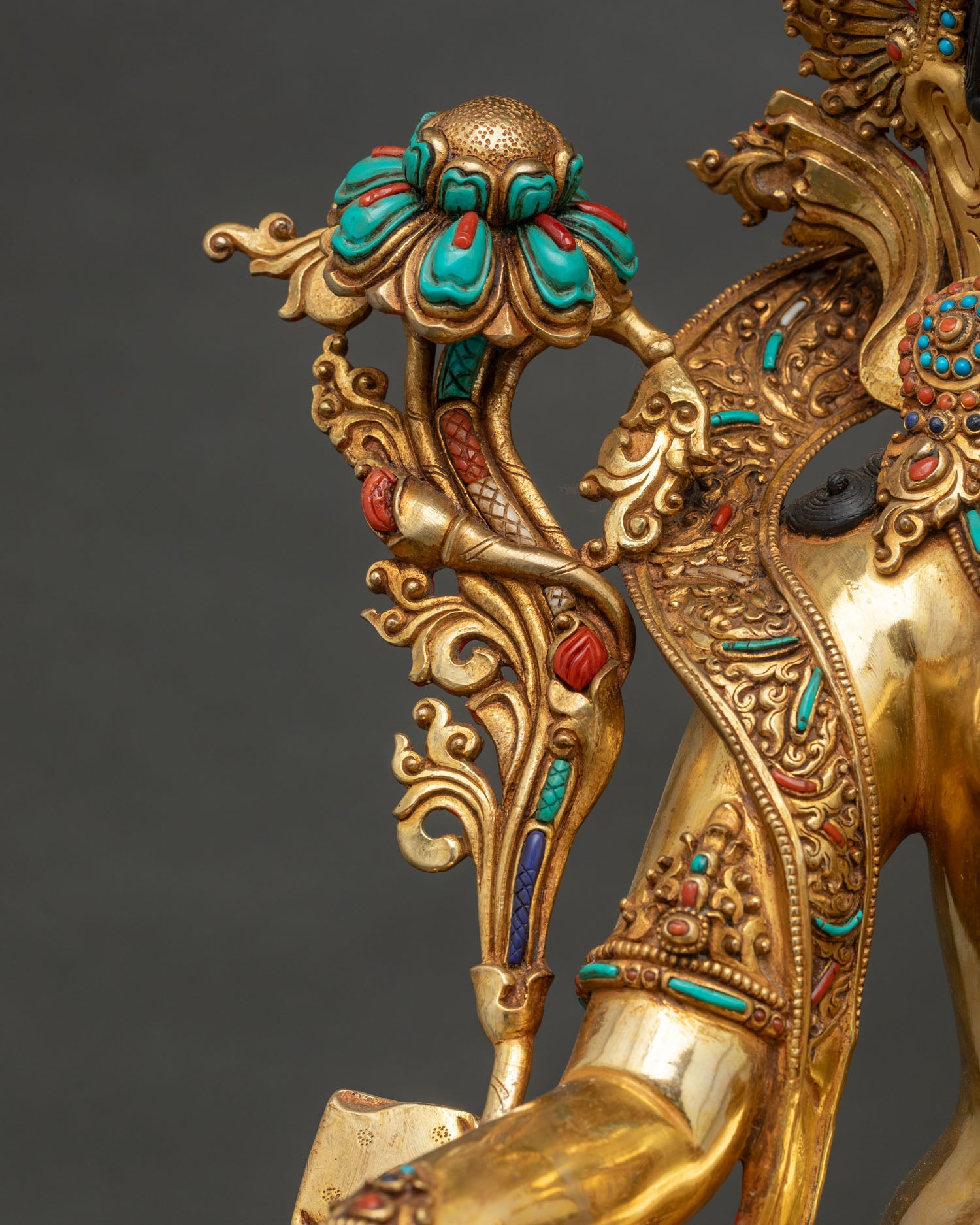 Green Tara Buddhist Statue | Traditional Newari Craftsmanship