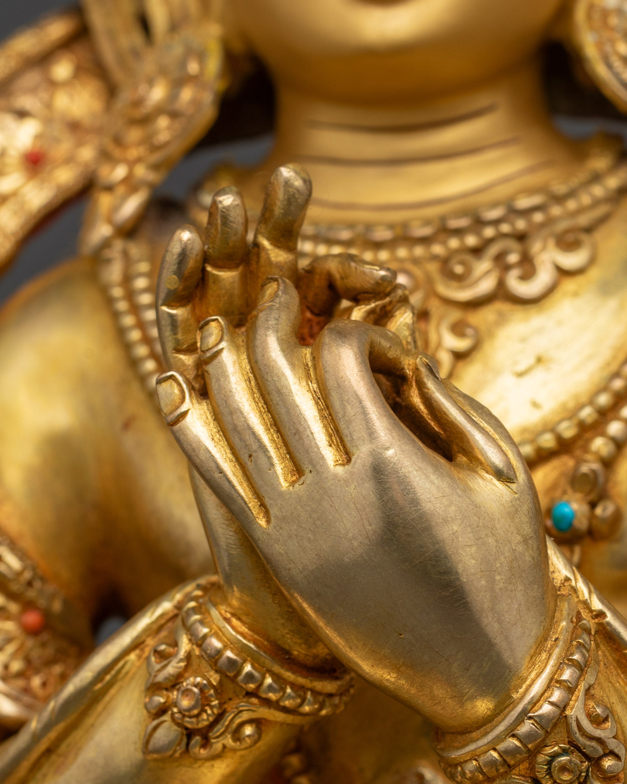 Elegant Maitreya Buddha Statue Seated on Trona Throne | Buddhist Altar