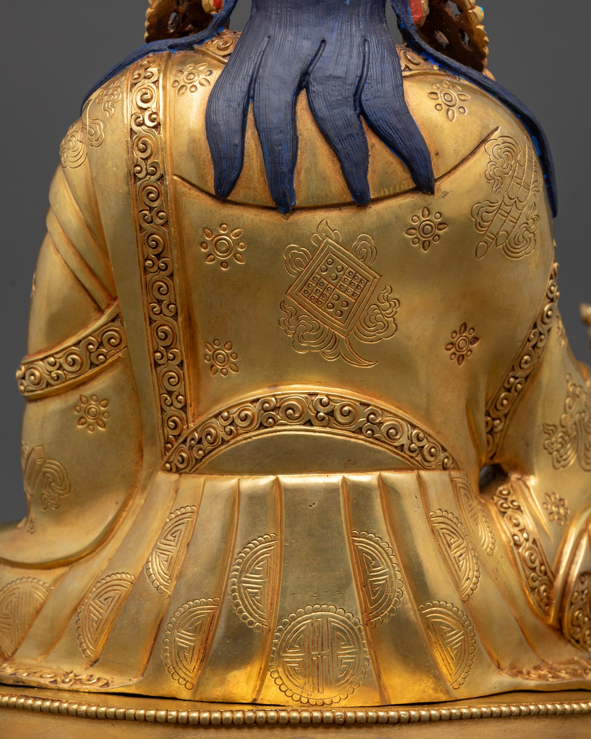 Authentic Guru Rinpoche Sculpture | Gold Fire-Gilded Buddhist Statue