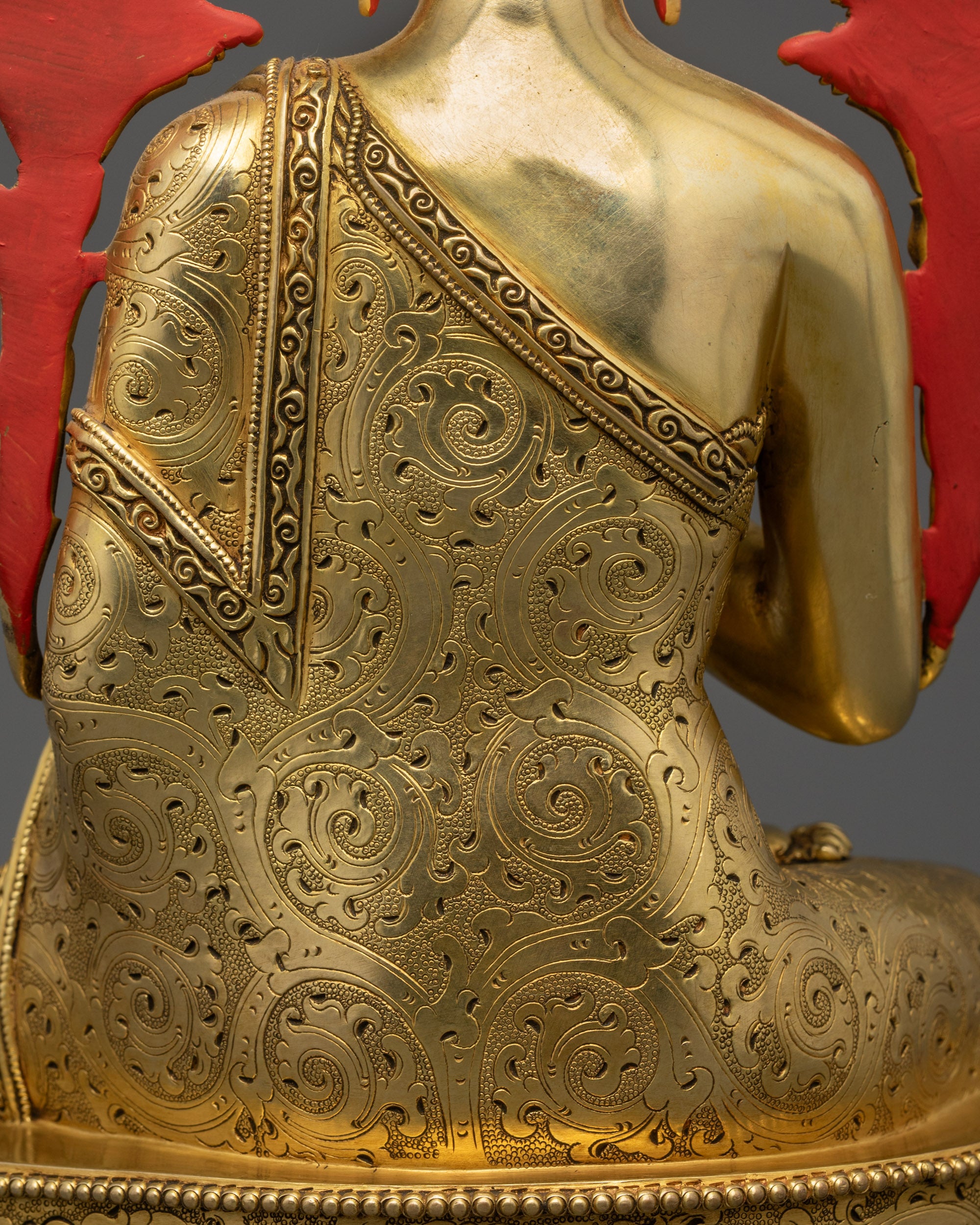 12" Exquisite Gold-Gilded Maitreya Buddha Sculpture | Future Enlightenment