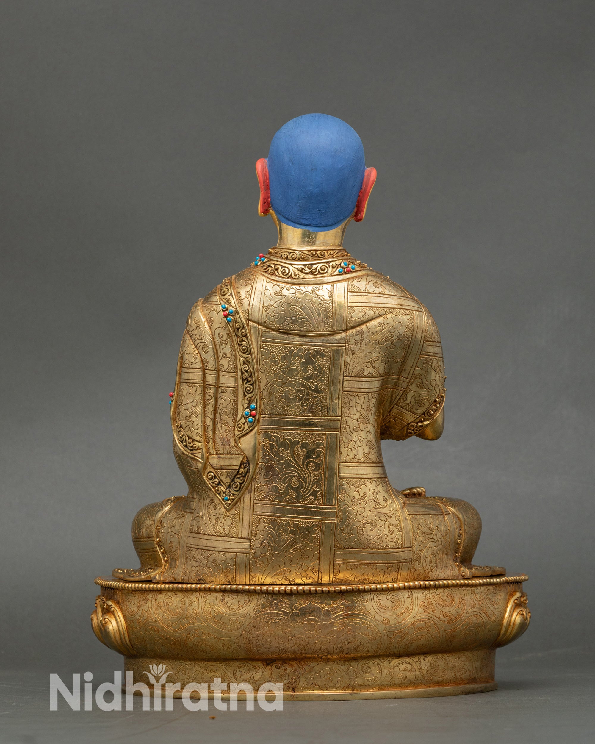 Buddhist Master Tsongkhapa - Handmade Statue Set from Nepal