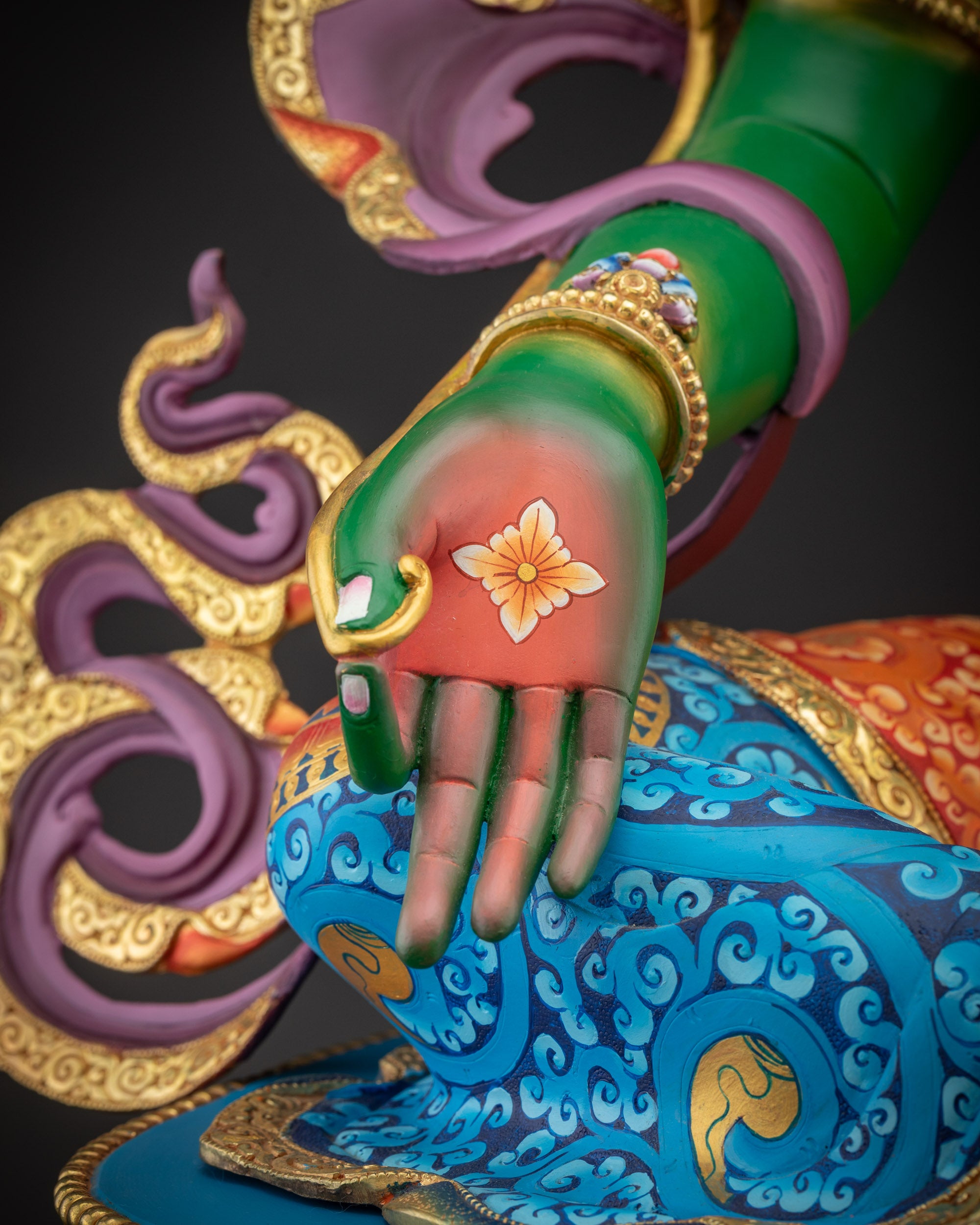 Blessed Green Tara Seated in Throne | Traditional handicraft Nepalese Statue