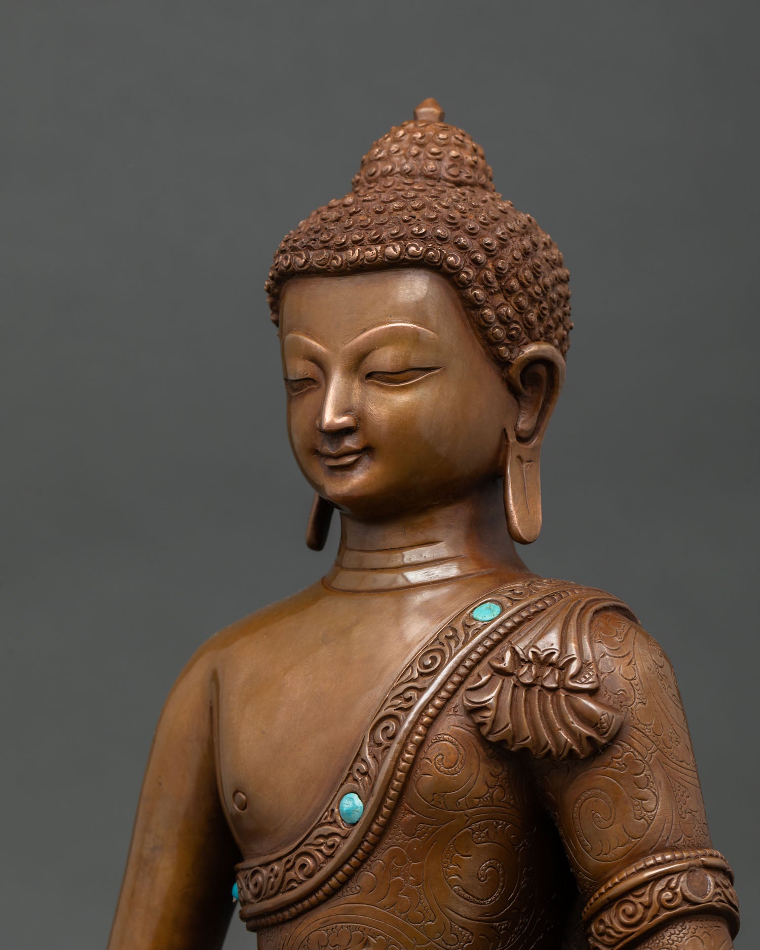 Amitabha Buddha Statue – Oxidized Copper Artwork