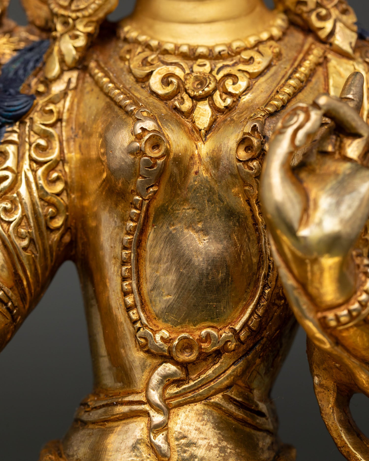 Green Tara Statue | 24K Gold Gilded Buddhist Goddess