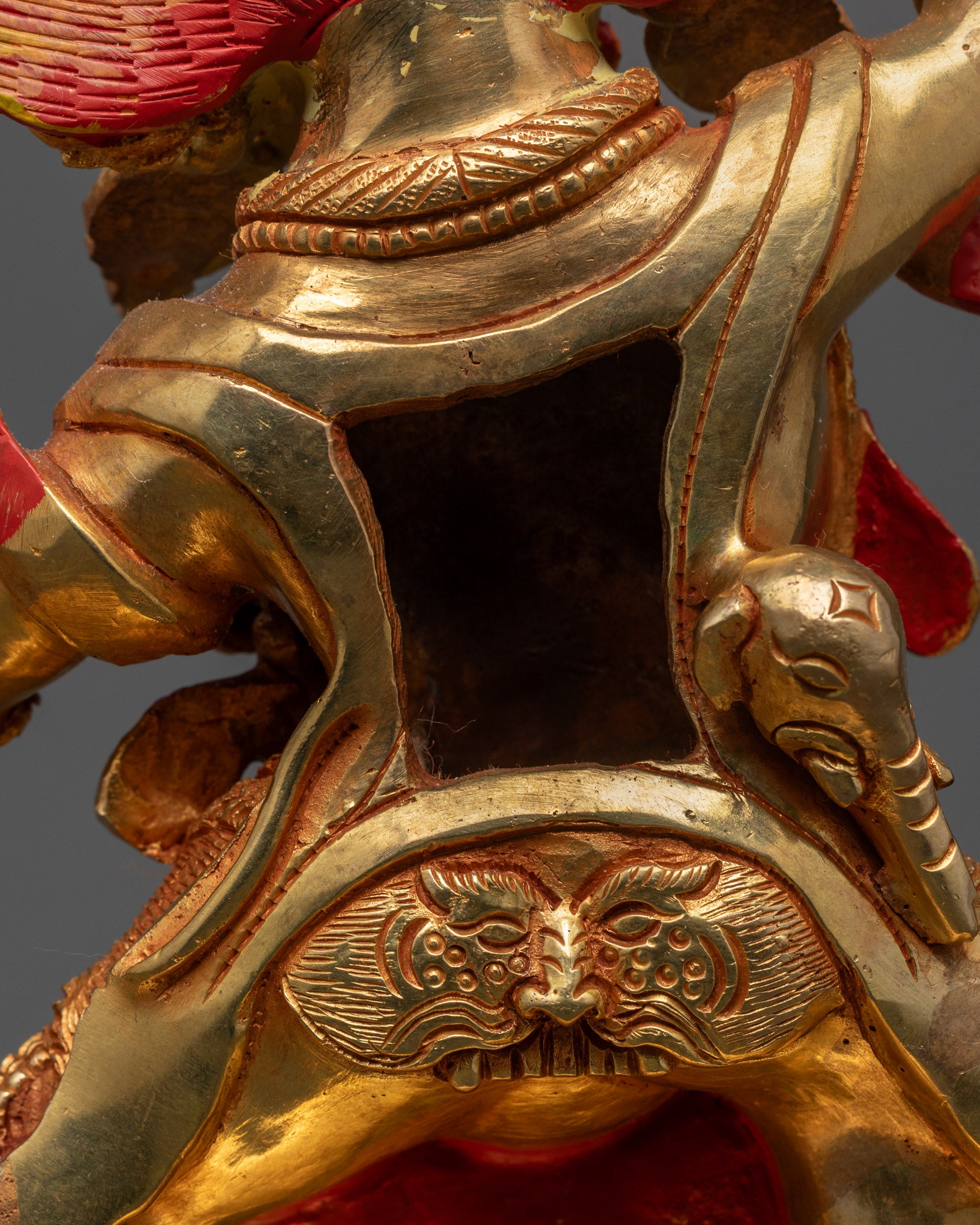Hand-Carved Guru Dragpo Sculpture | Fierce Form of Guru Rinpoche