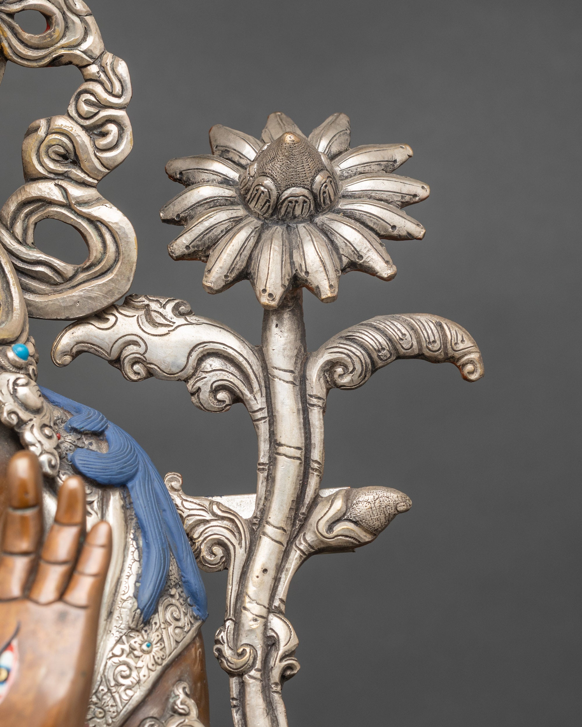 White Tara Statue | Handcrafted Oxidized Copper Sculpture