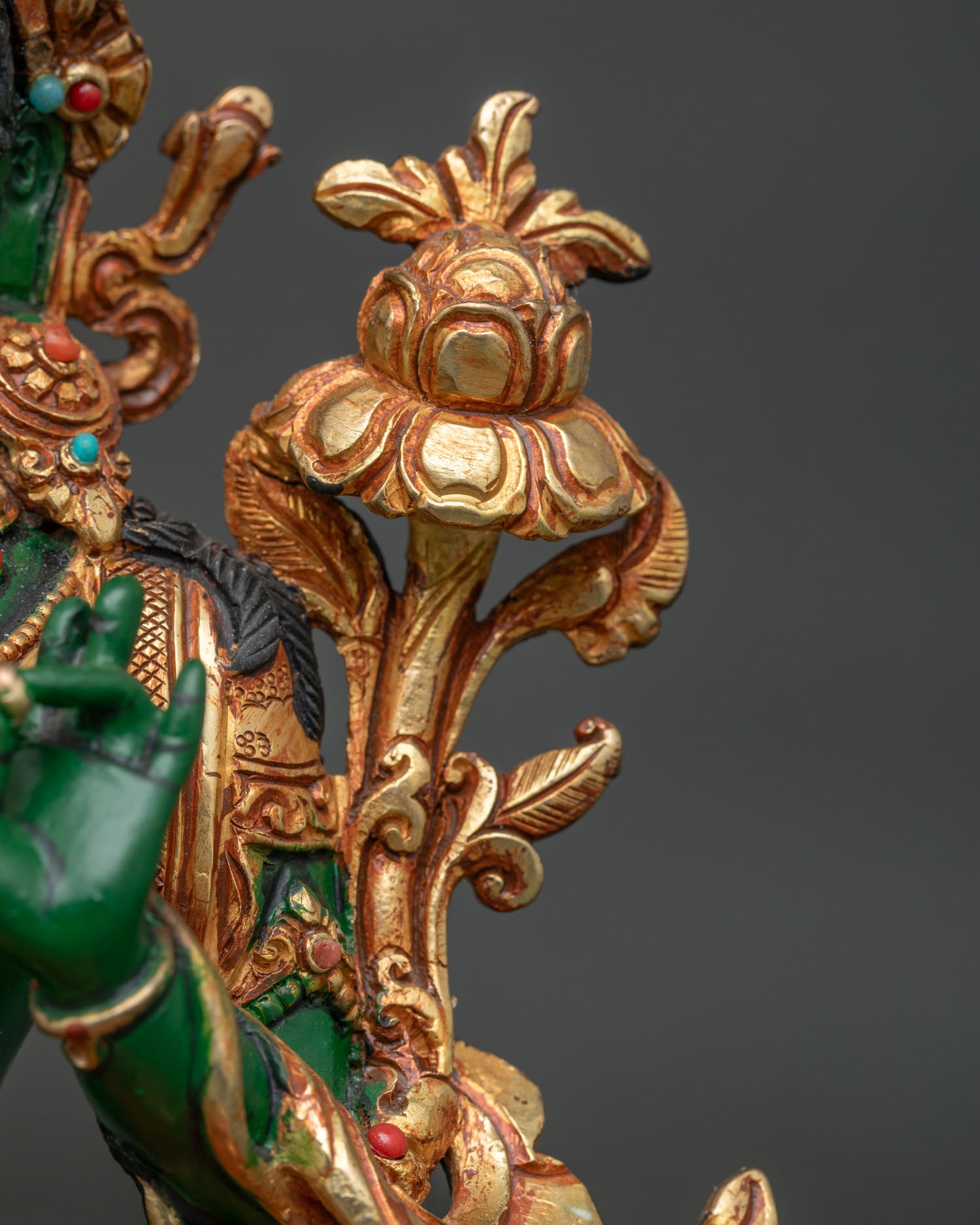 Green Tara Statue | Handmade Newari Craftsmanship