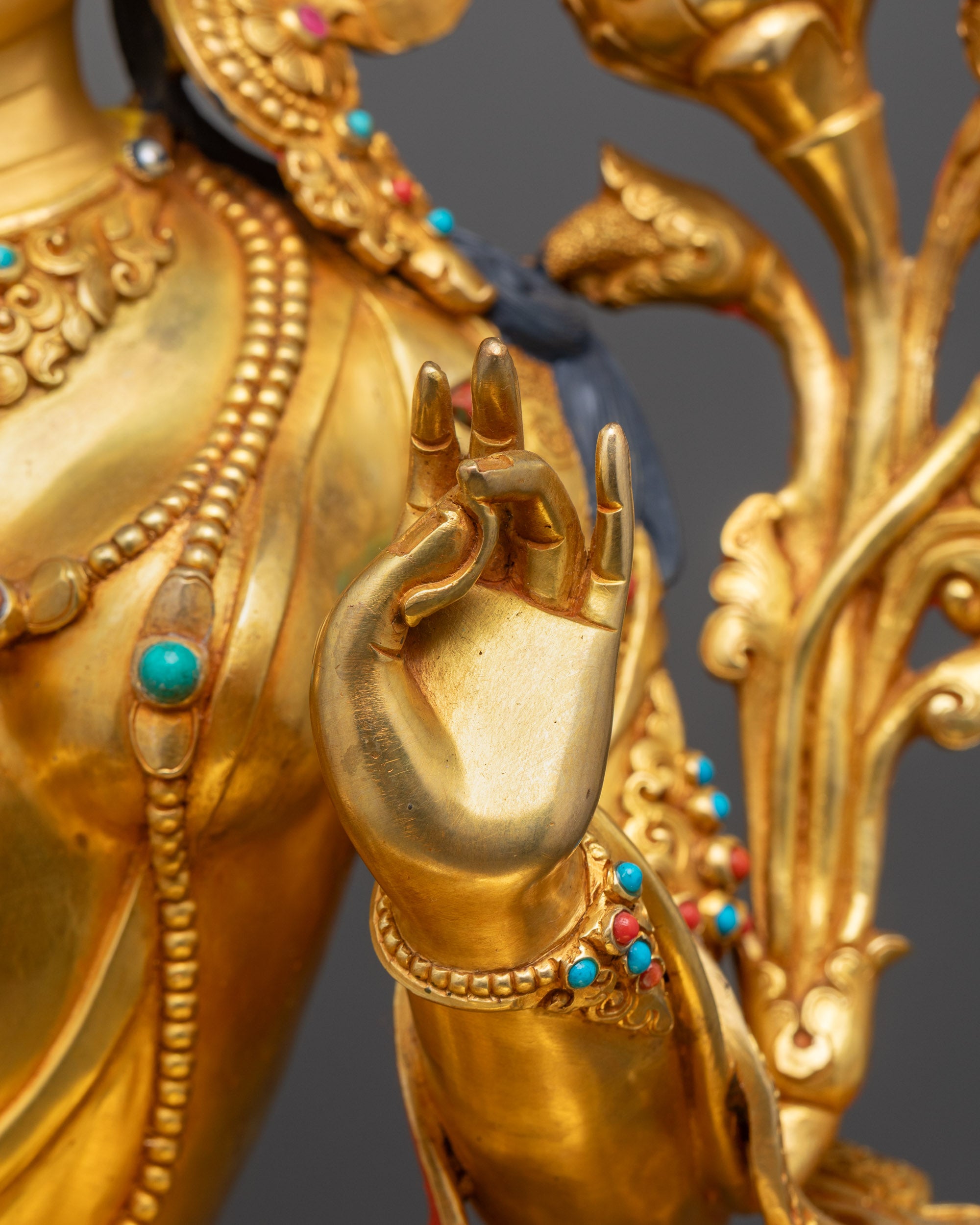 Handmade Green Tara Statue | Exquisite Handcrafted Tibetan Tara Sculpture