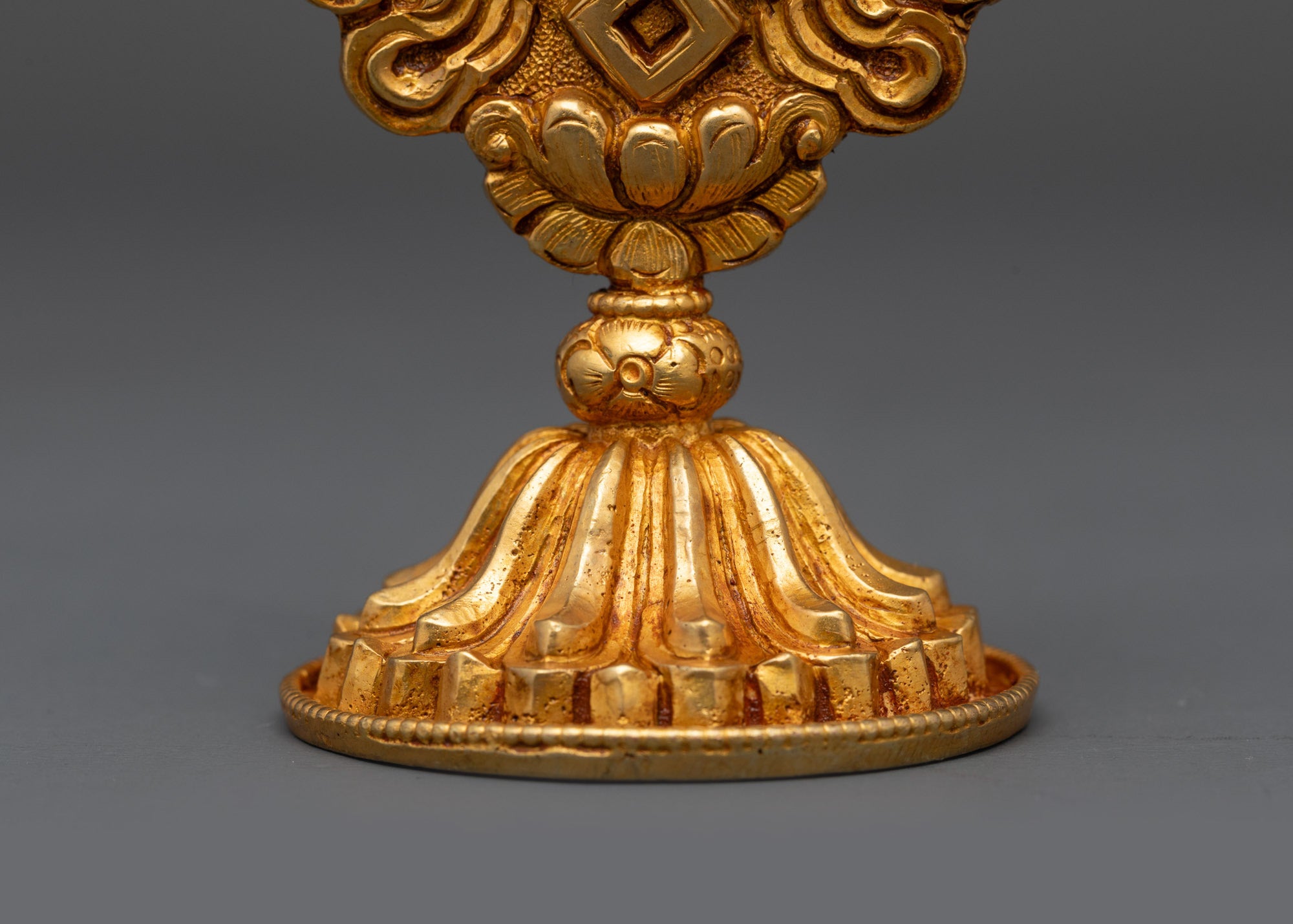 3" Gold Fire-Gilded Ashtamangala Set | Symbol of Universal Harmony