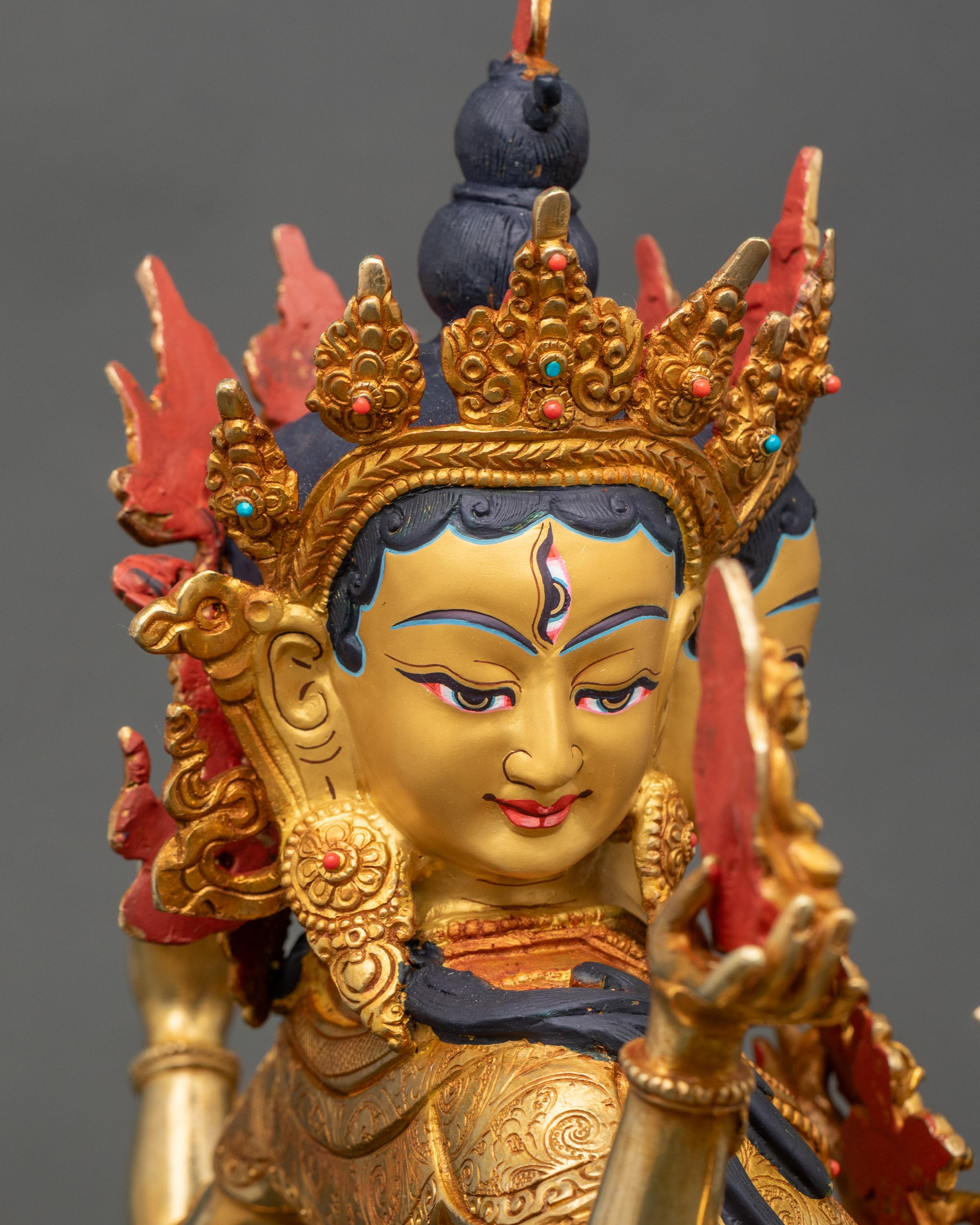 Gold Namgyalma Statue β Buddhist Deity of Longevity & Purification