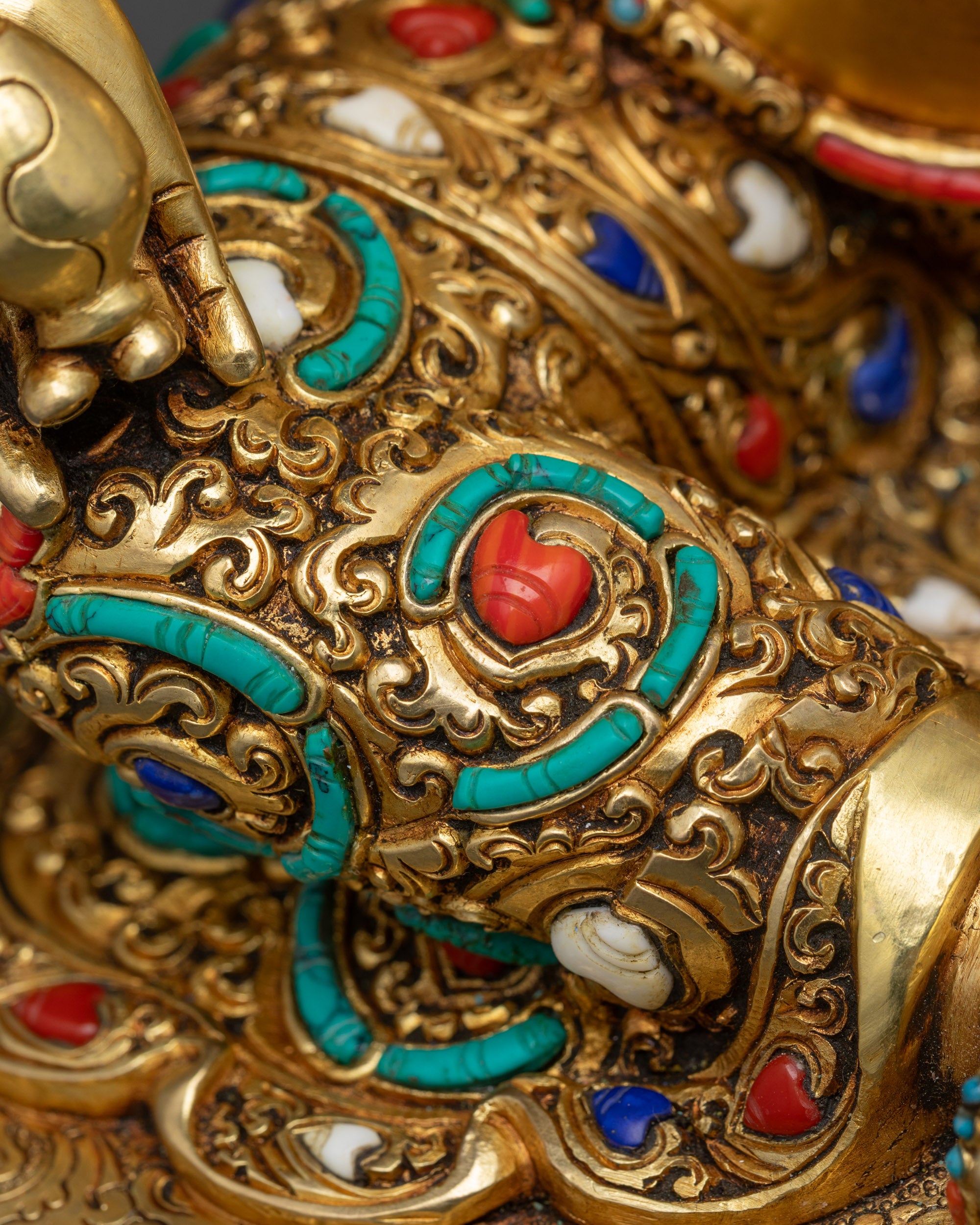 Premium Yellow Dzambhala Sculpture | Handcrafted Spiritual Wealth God