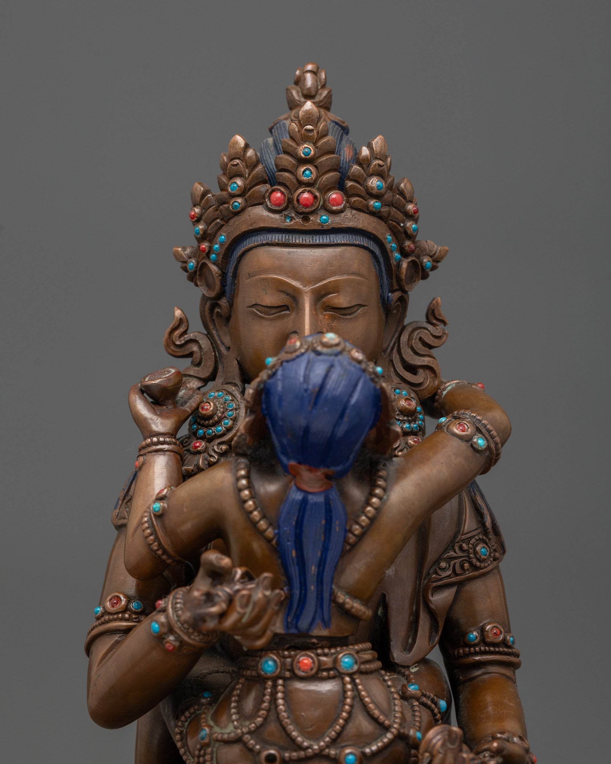 Tibetan Vajrasattva and Consort – Handcrafted Yab-Yum Statue