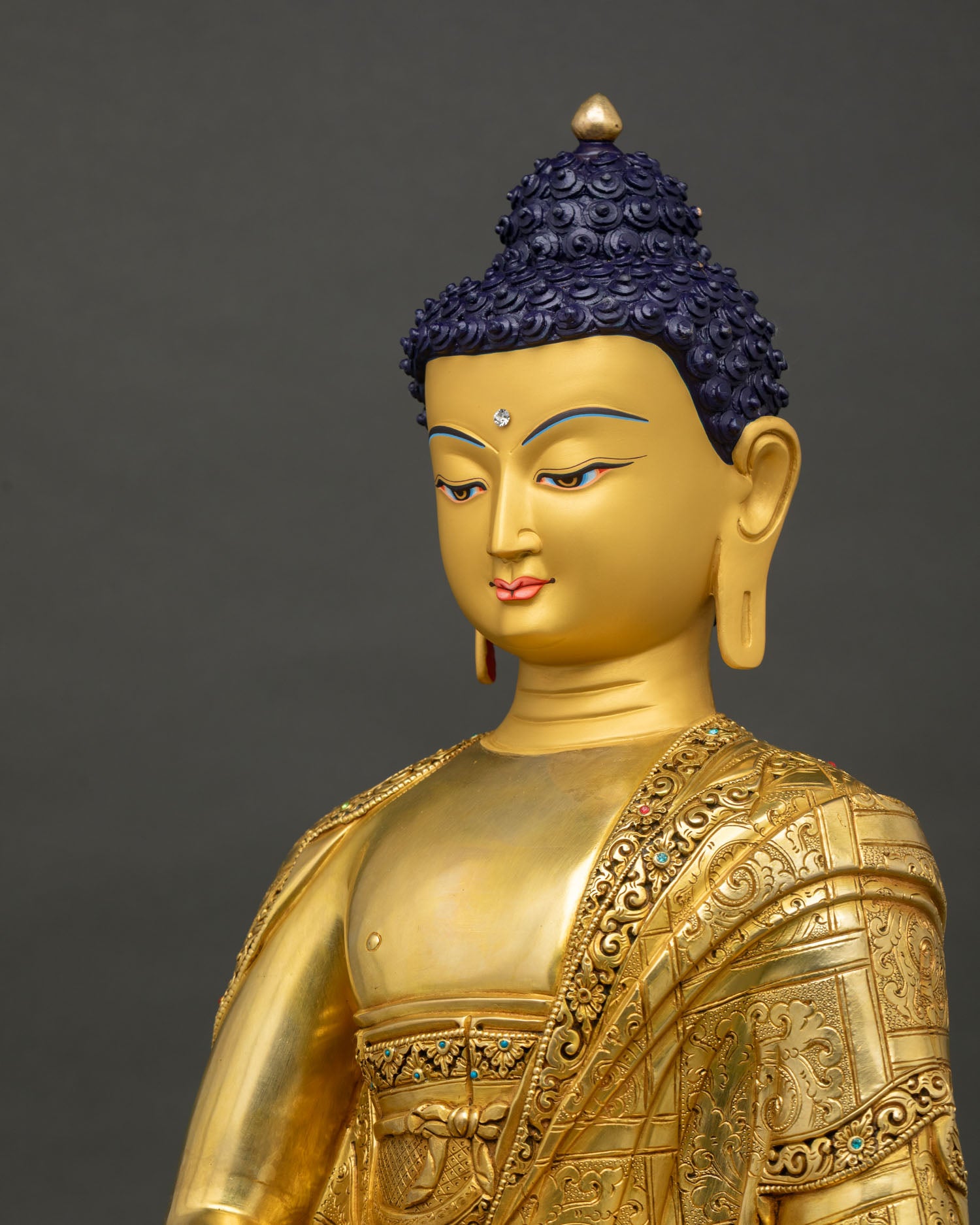 Amitabha Buddha Statue | 24K Gold Copper Meditation Figurine