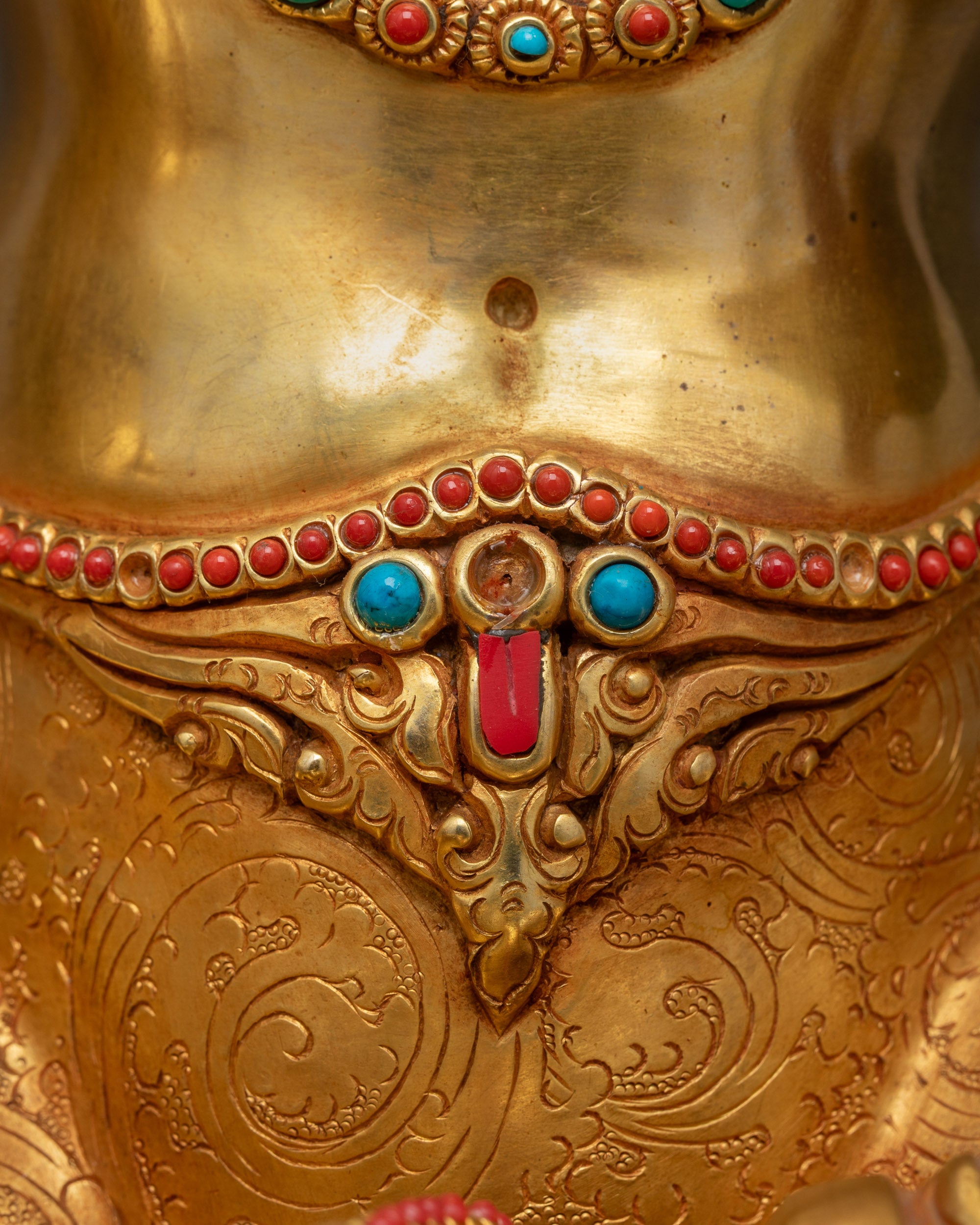 Buddhist Gold-Gilded Premium Green Tara Statue | Handicrafted in Nepal