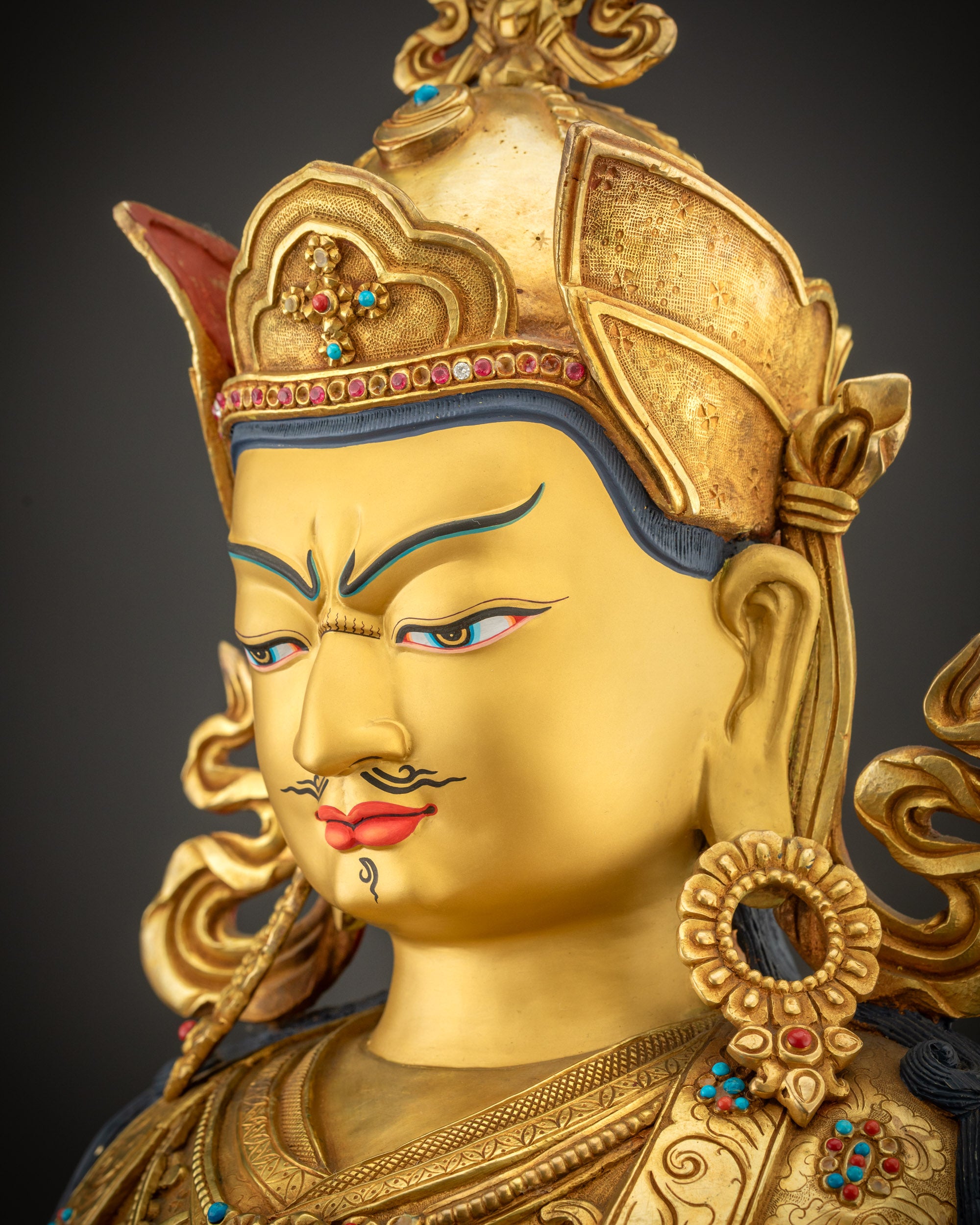Golden Masterpiece Guru Padmasambhava Sculpture | Collector worthy Statue