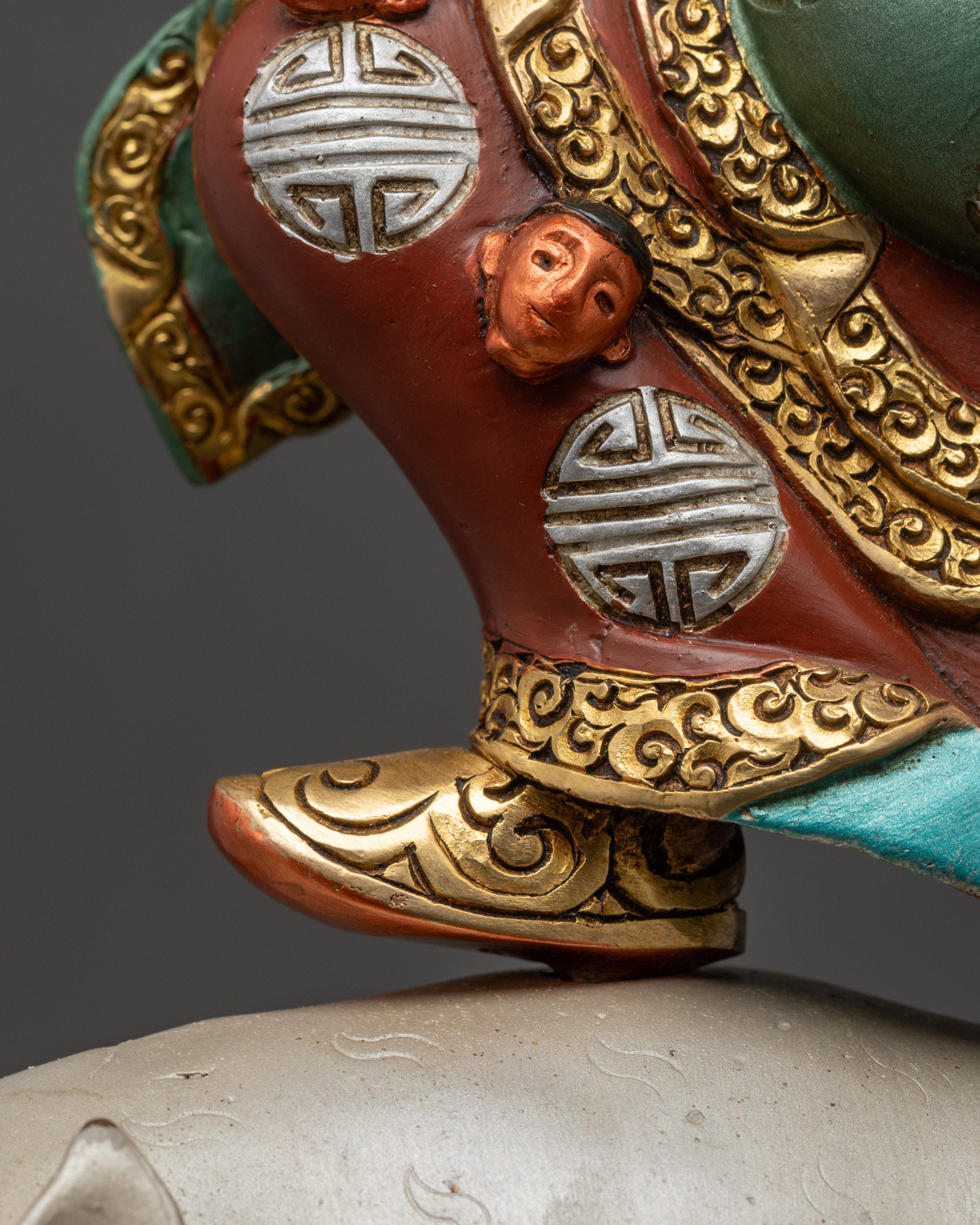 Hand-painted Dorje Drolo Statue | Fierce Deity for Courage and Blessings