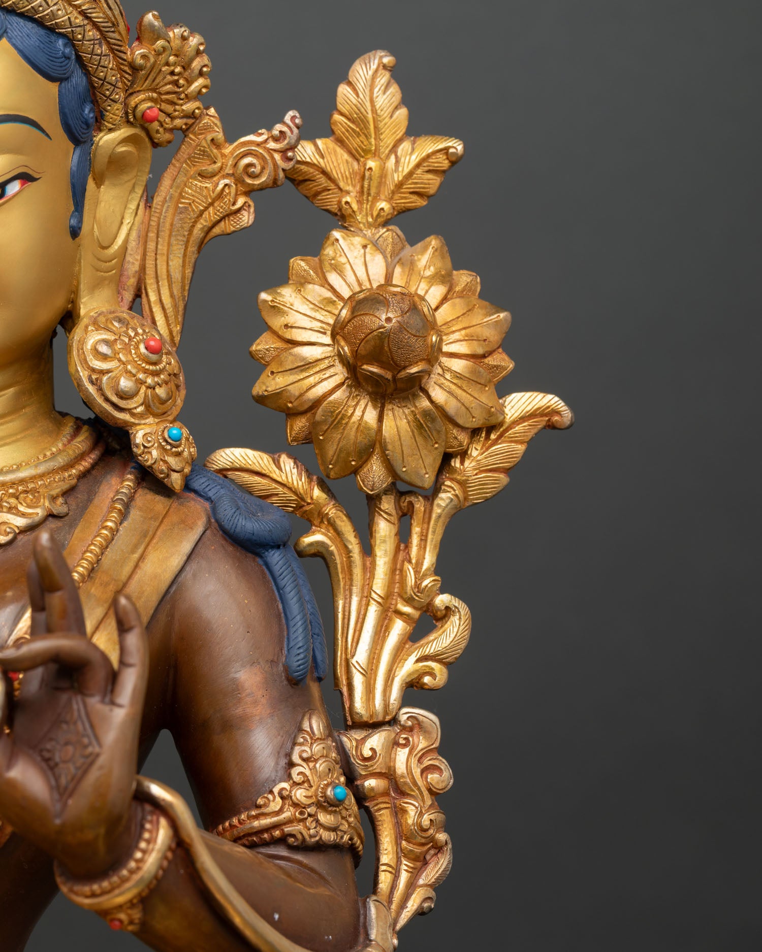 Handcrafted Green Tara Statue | Vajrayana Buddhist Artwork