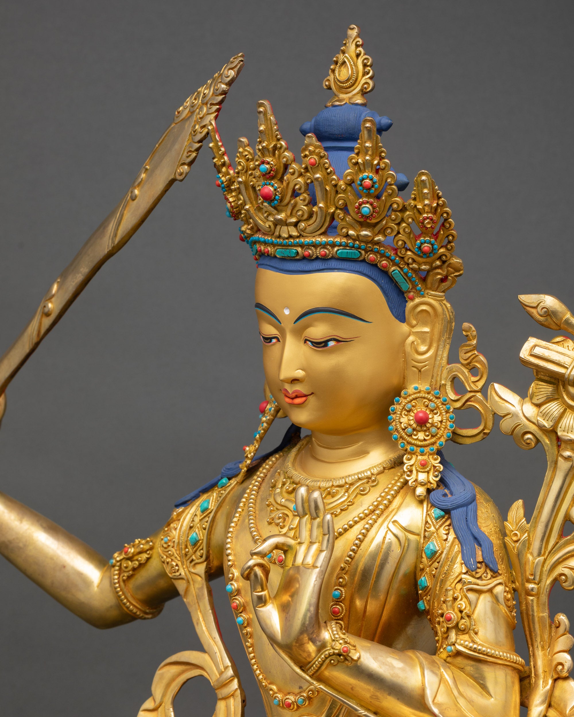 Tibetan Manjushree Sculpture – The Bodhisattva of Wisdom
