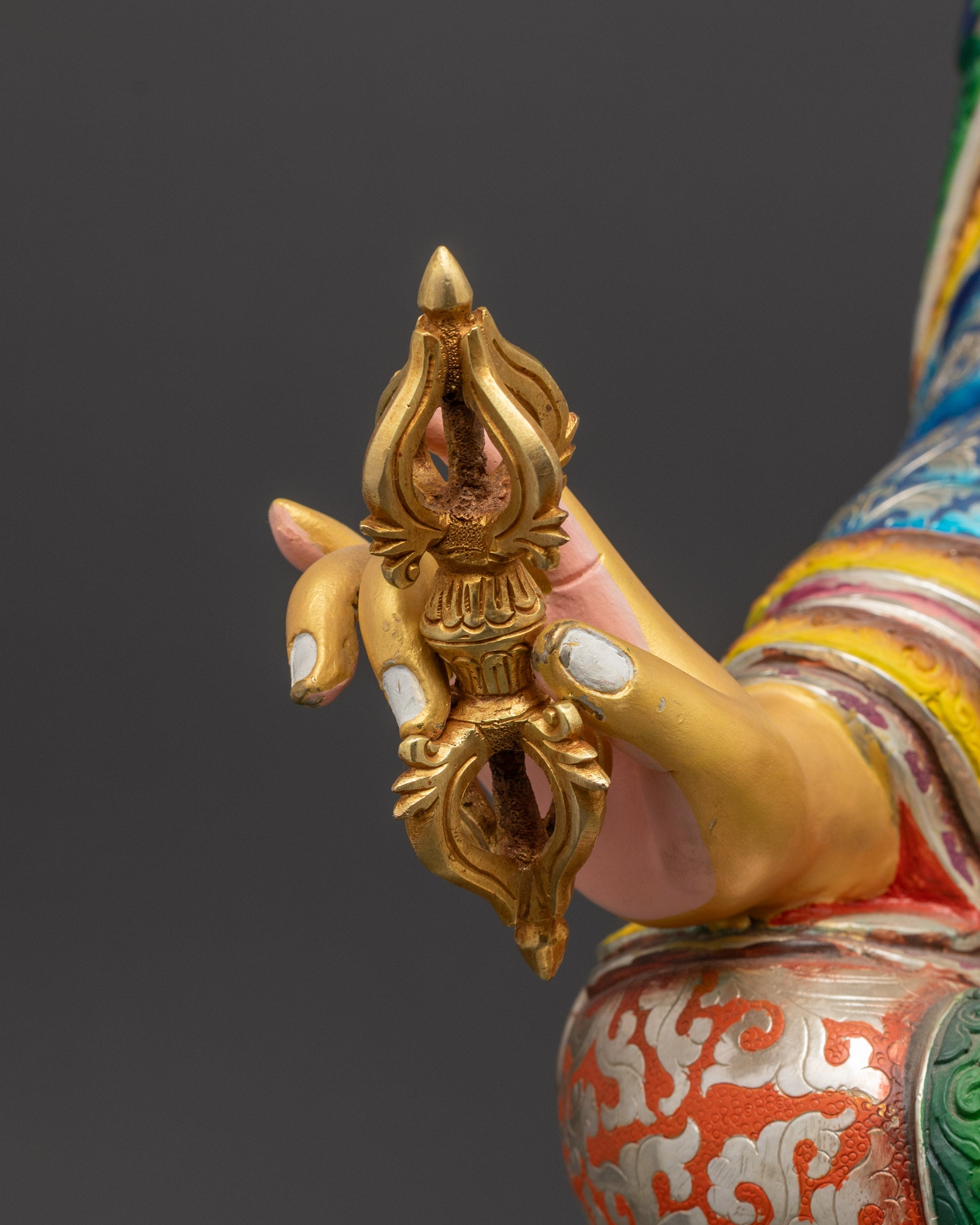 Colorful Guru Padmasambhava Statue | Hand-Painted Artwork from Nepal