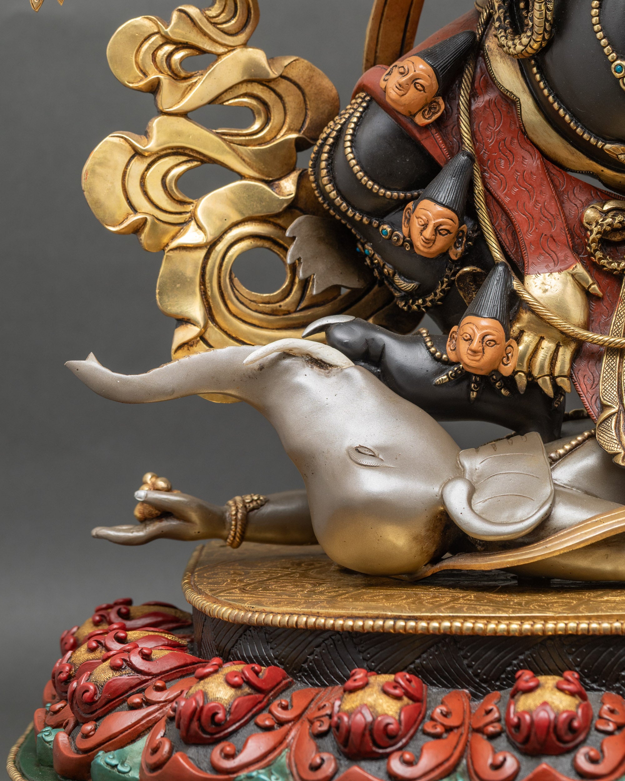 Wrathful Protector Shadbhuja Mahakala Statue | Tibetan Buddhist Artwork