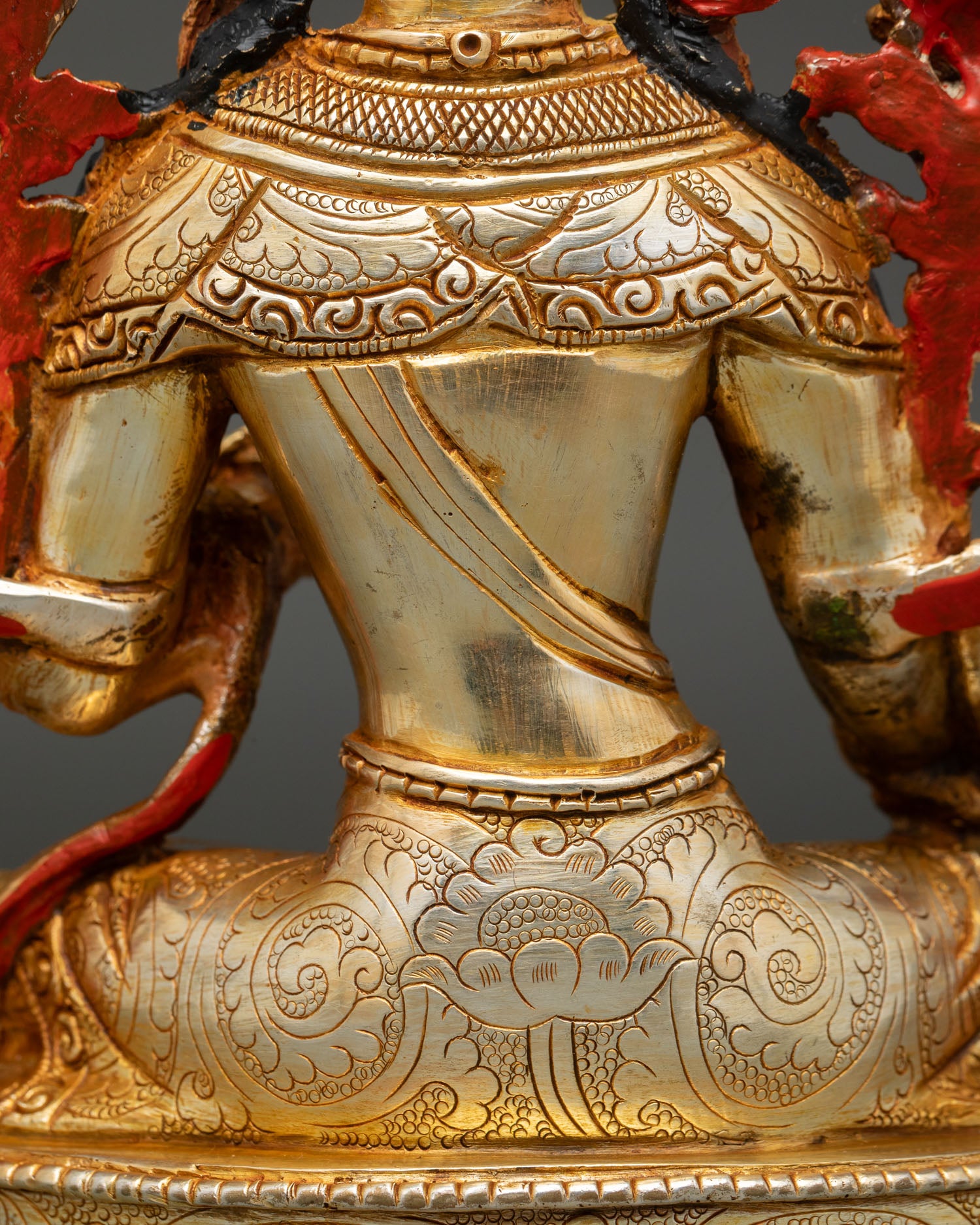 Green Tara Statue | 24K Gold Gilded Copper Artwork
