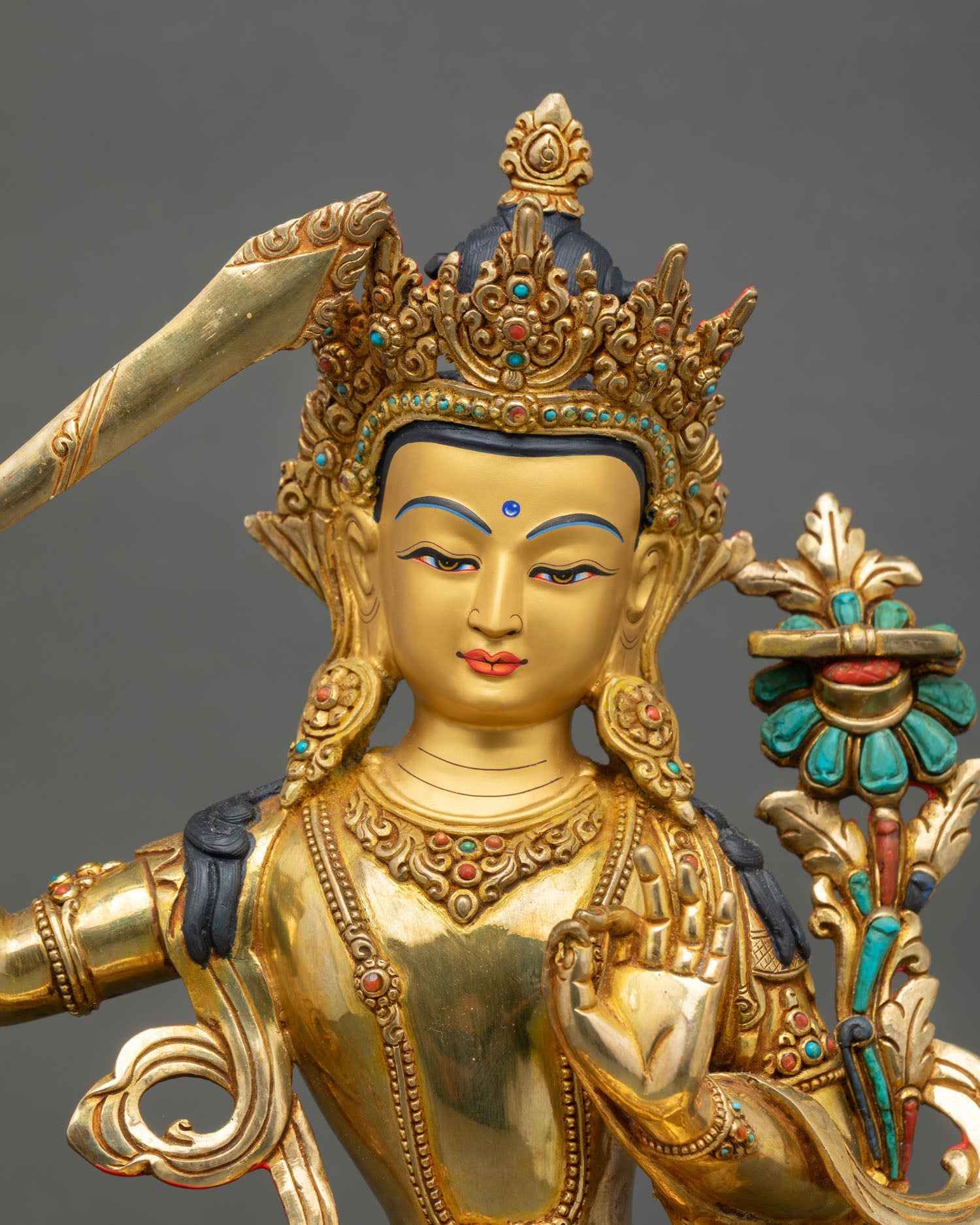 Manjushri Statue – Himalayan Spiritual Sculpture from Nepal