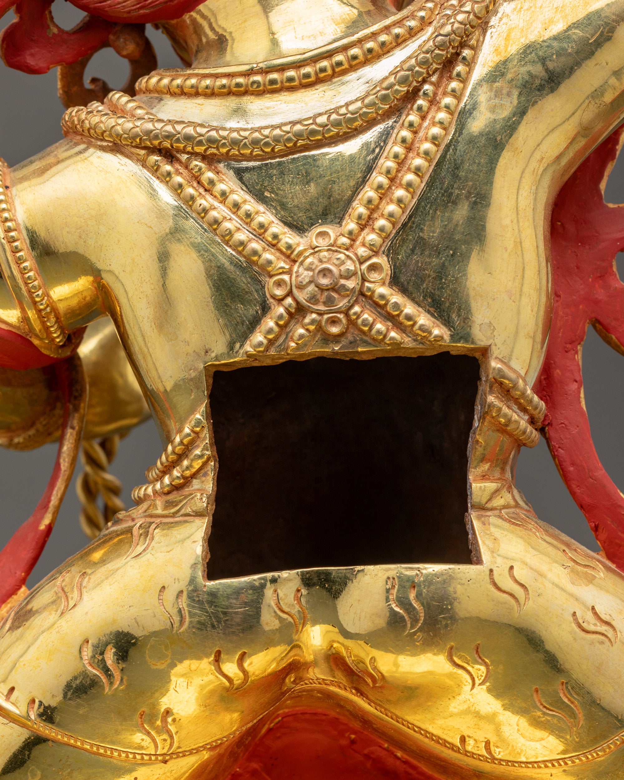 Nepalese Protector Deity Vajrapani Statue in Gold-Gilded Copper