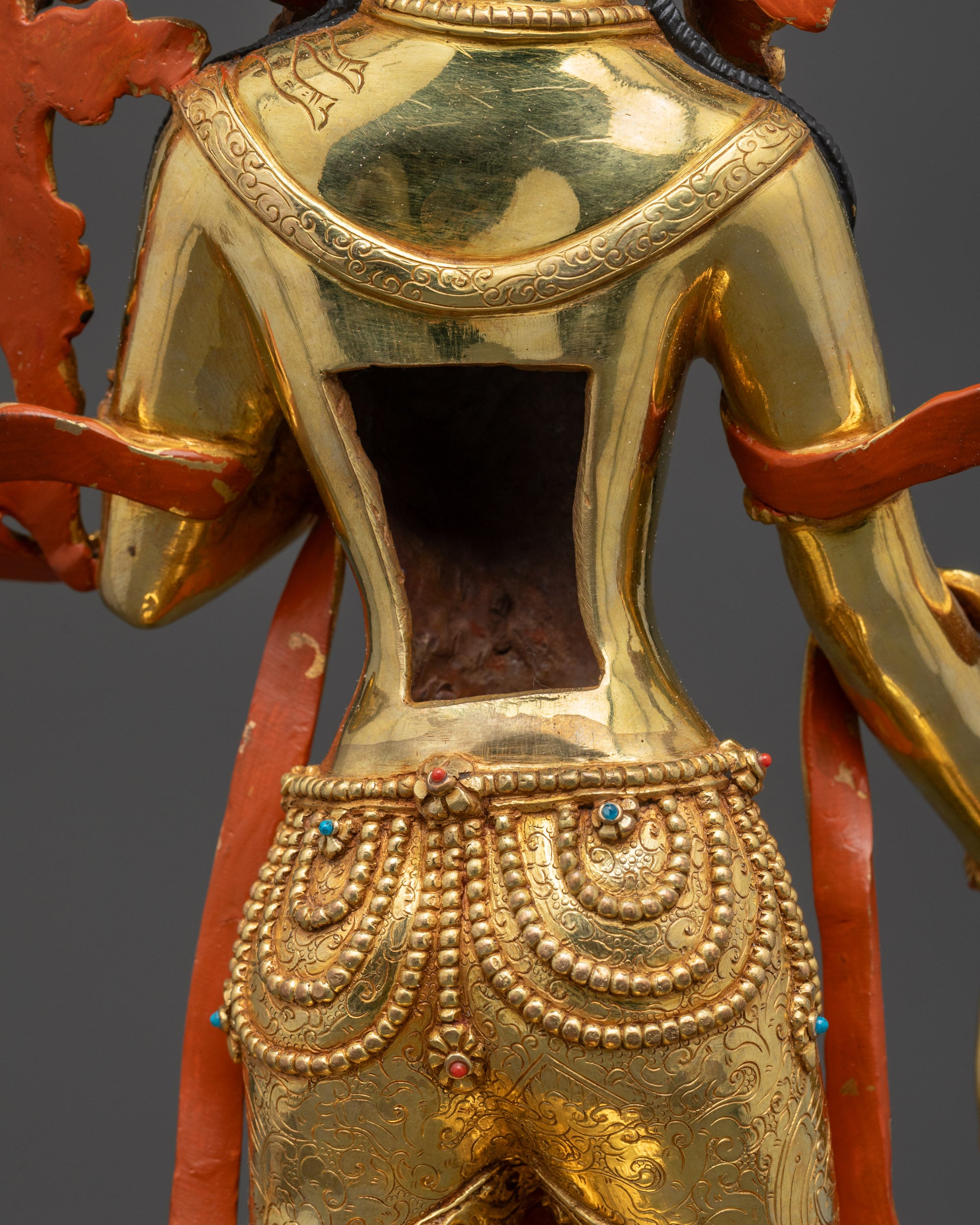 Standing Chenrezig Statue | Gold Fire-Gilded Avalokiteshvara Sculpture