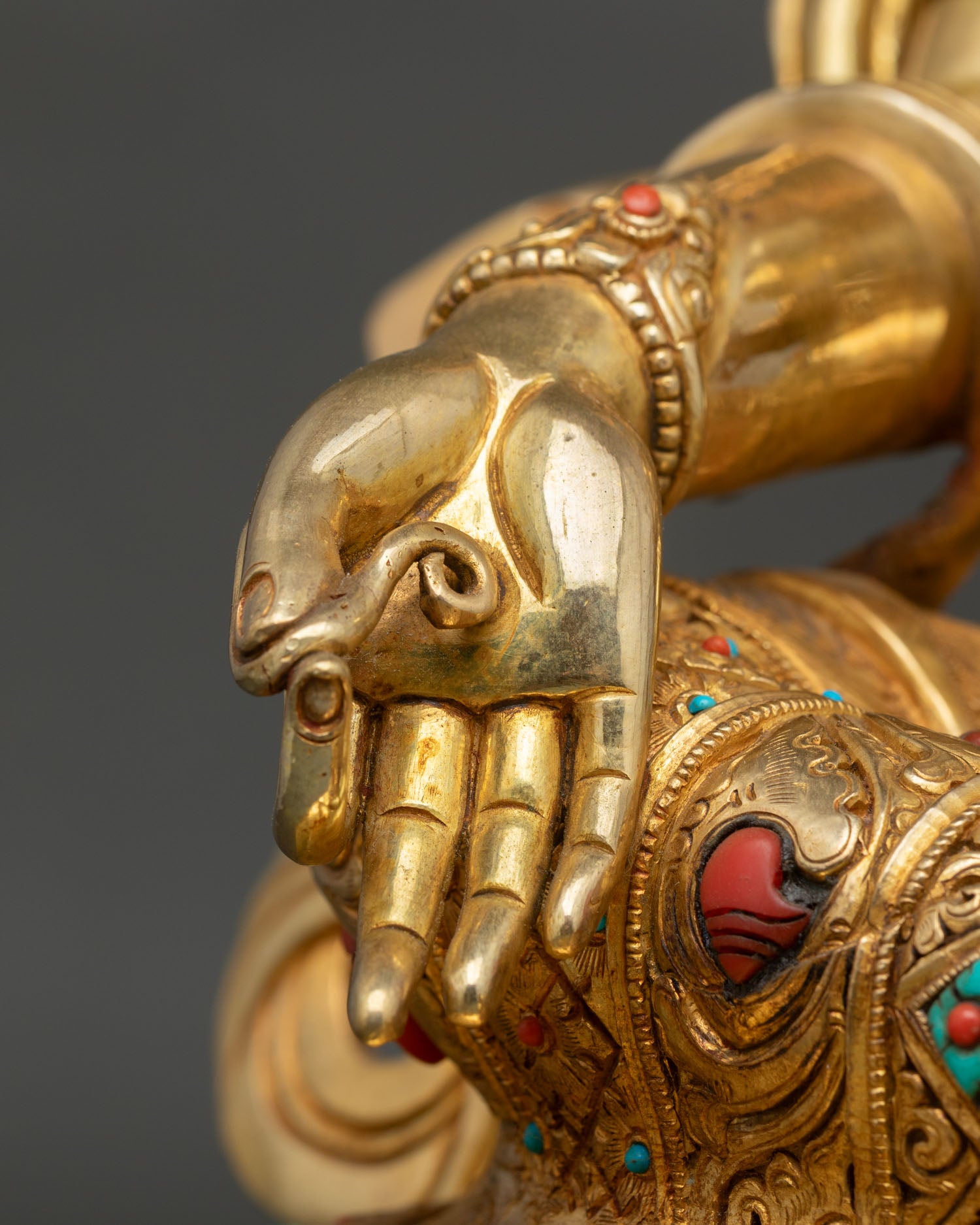 Green Tara Statue | 24K Gold Gilded Copper Buddhist Art