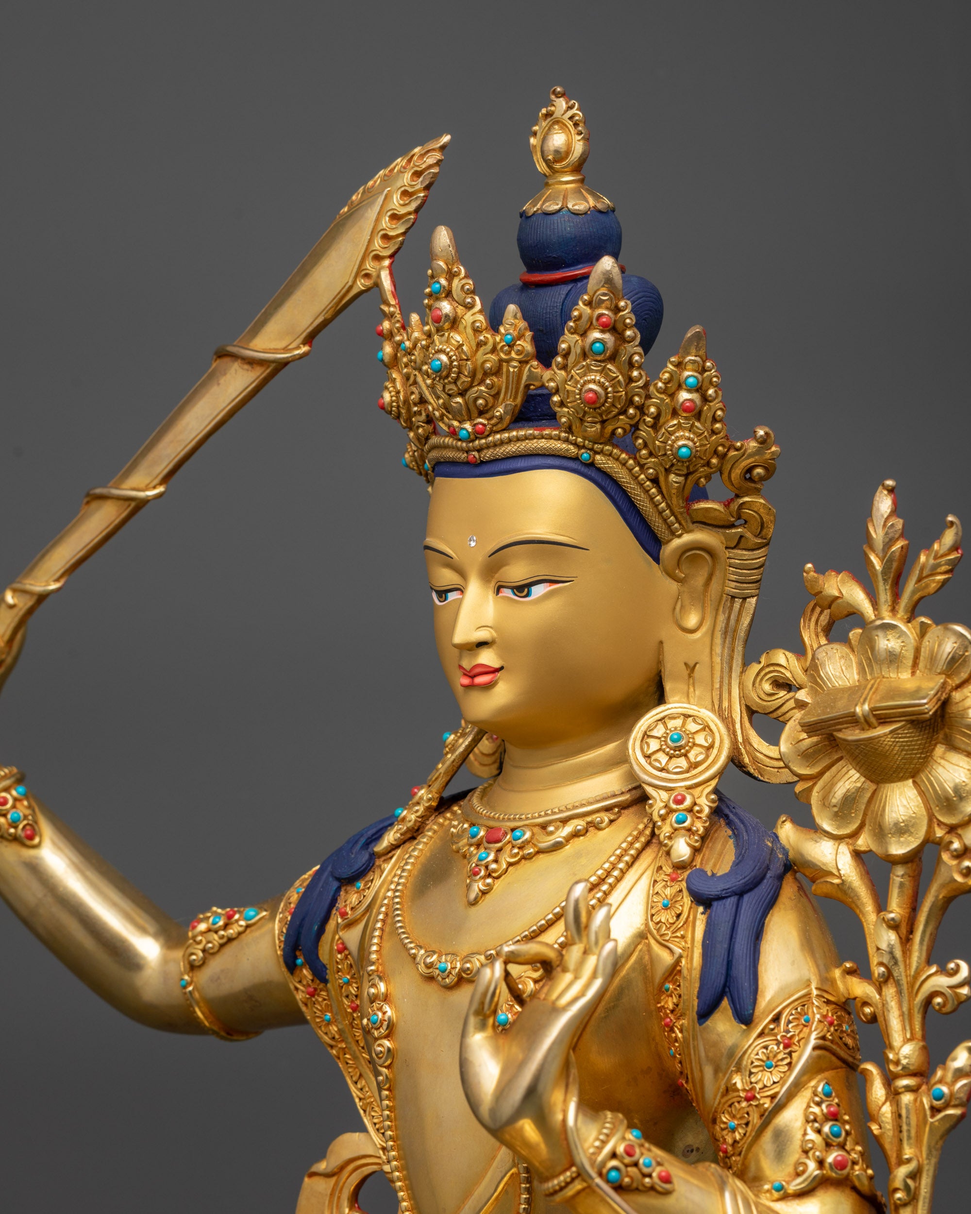 Authentic Manjushri Statue from Nepal | Symbol of Wisdom and Compassion