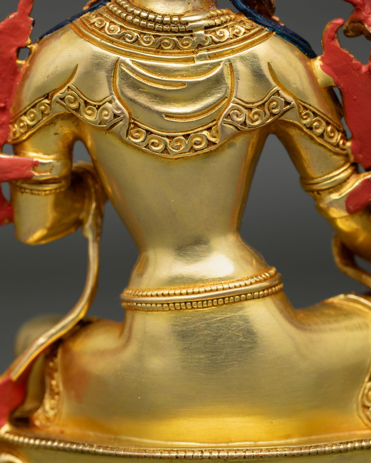 Green Tara Statue | 24K Gold Gilded Copper Art from Nepal