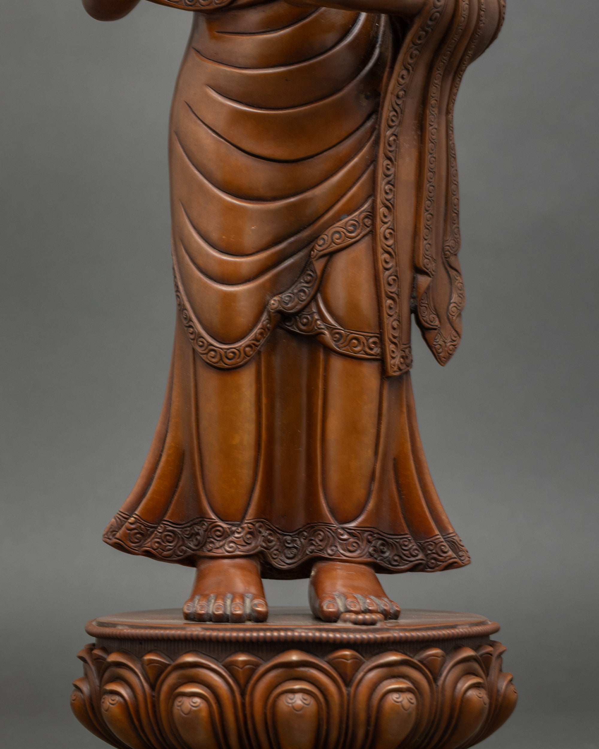 Hand-carved Sculpture of Buddha's Two Disciples