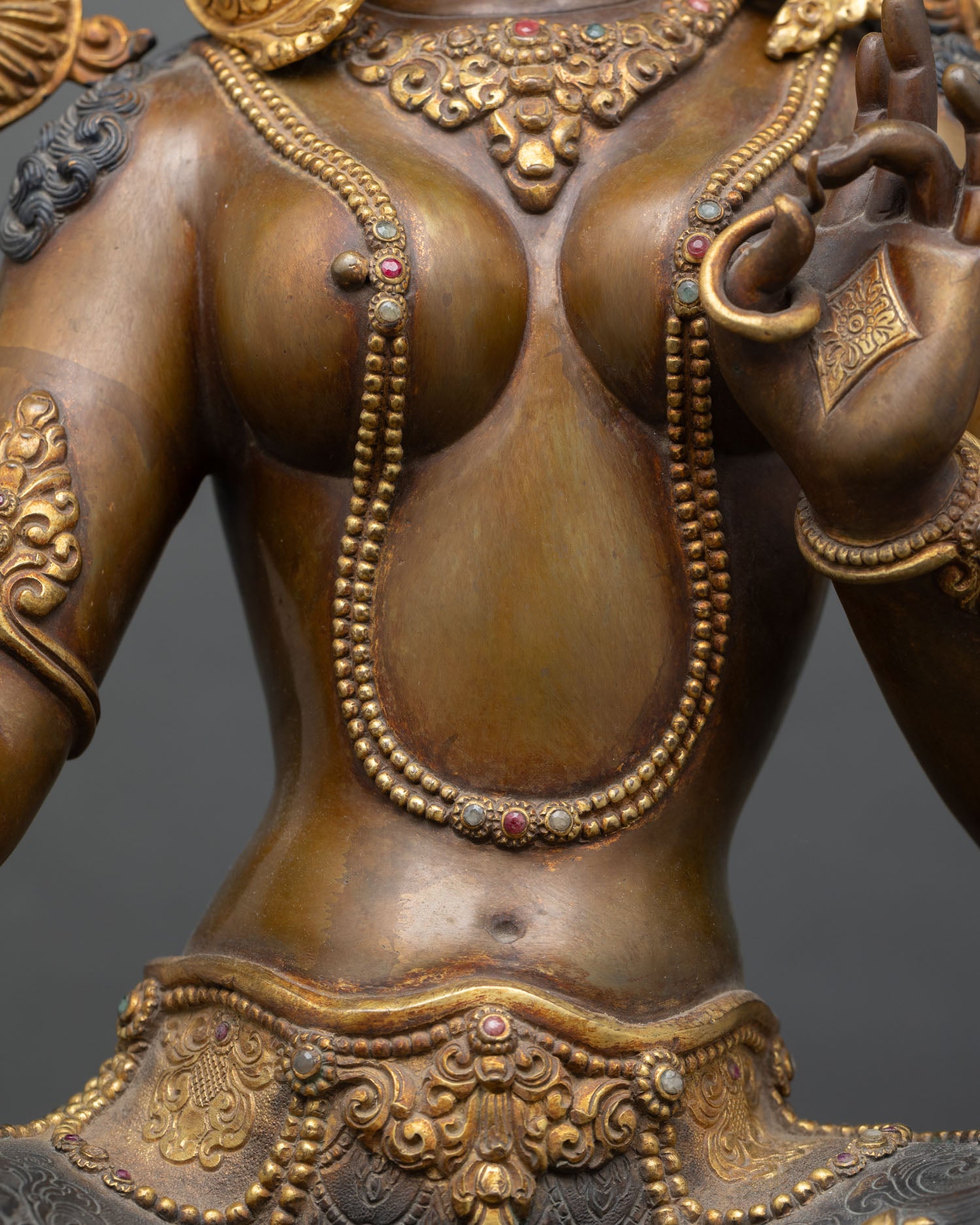 Green Tara Statue for Sale – Copper & Gold Buddhist Artwork