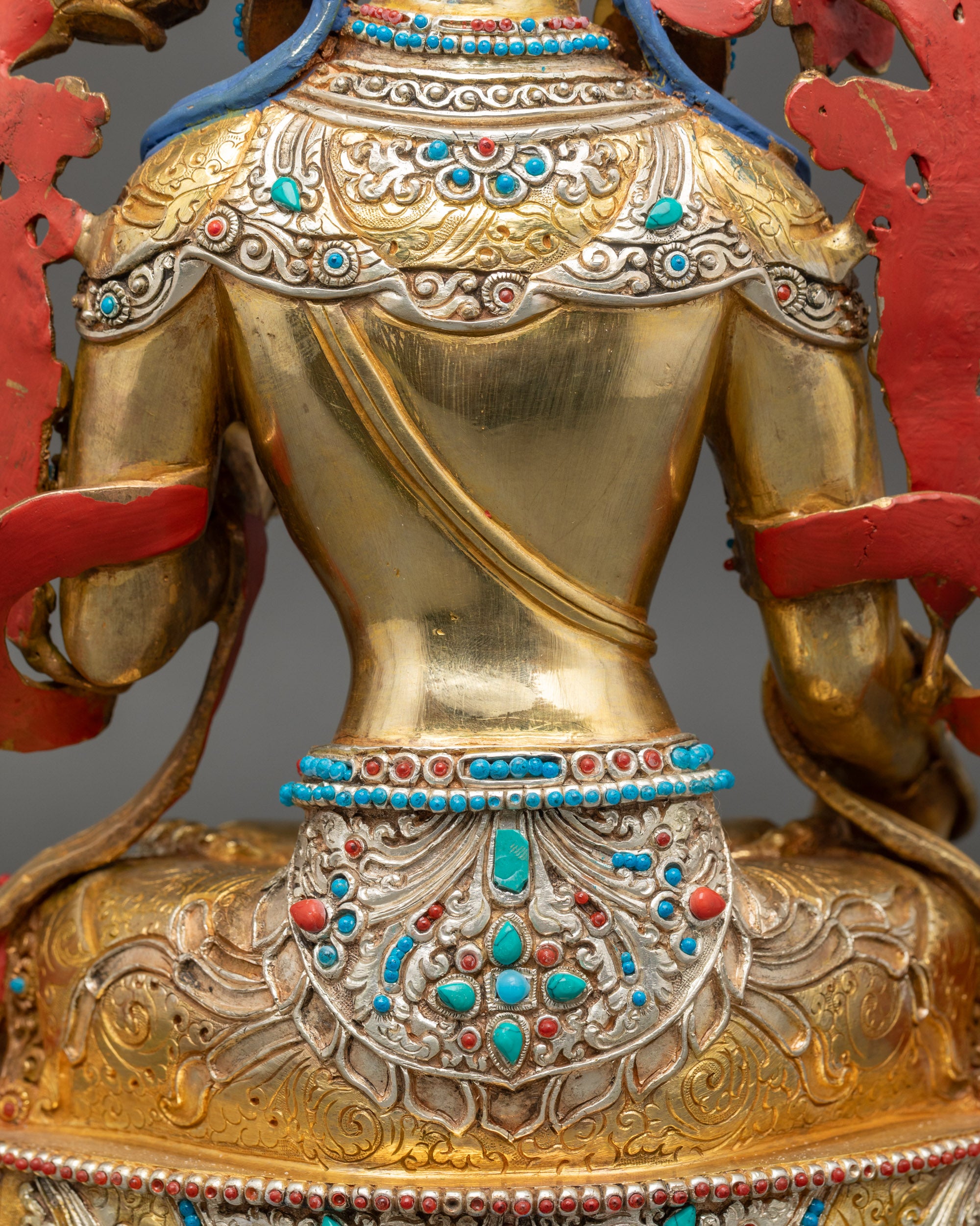 Seven-Eyed Drolma Karpo Statue | Handcrafted Longevity Deity Figurine