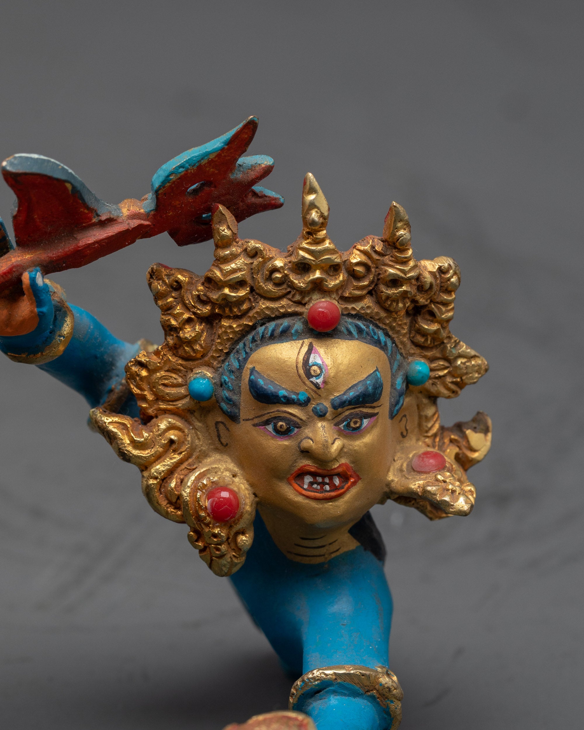 Hand-Carved Buddhist Vajrakilaya Statue | Tibetan Dorje Phurba