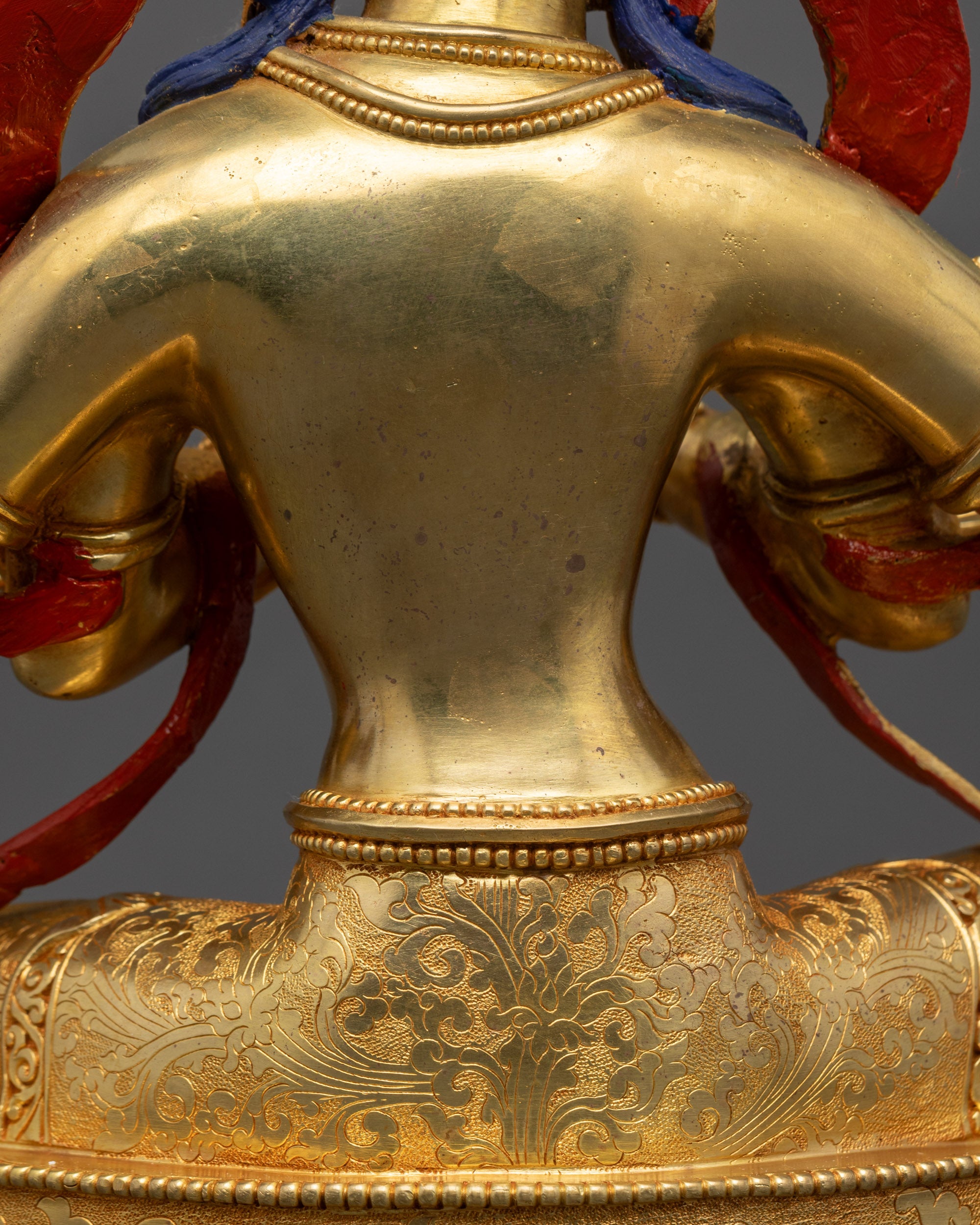 Gold-Gilded Kurukulla Statue | Red Tara Buddhist Goddess of Attraction
