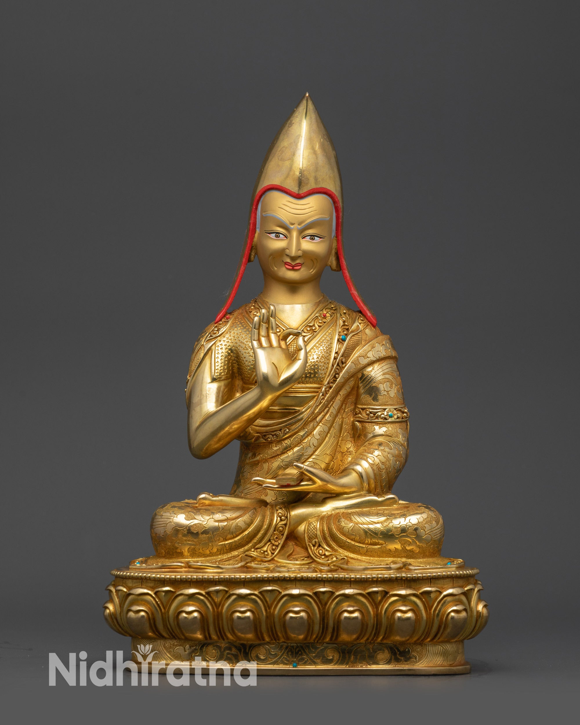 Je Tsongkhapa and His Disciples Statue Set | Buddhist Lama Statues