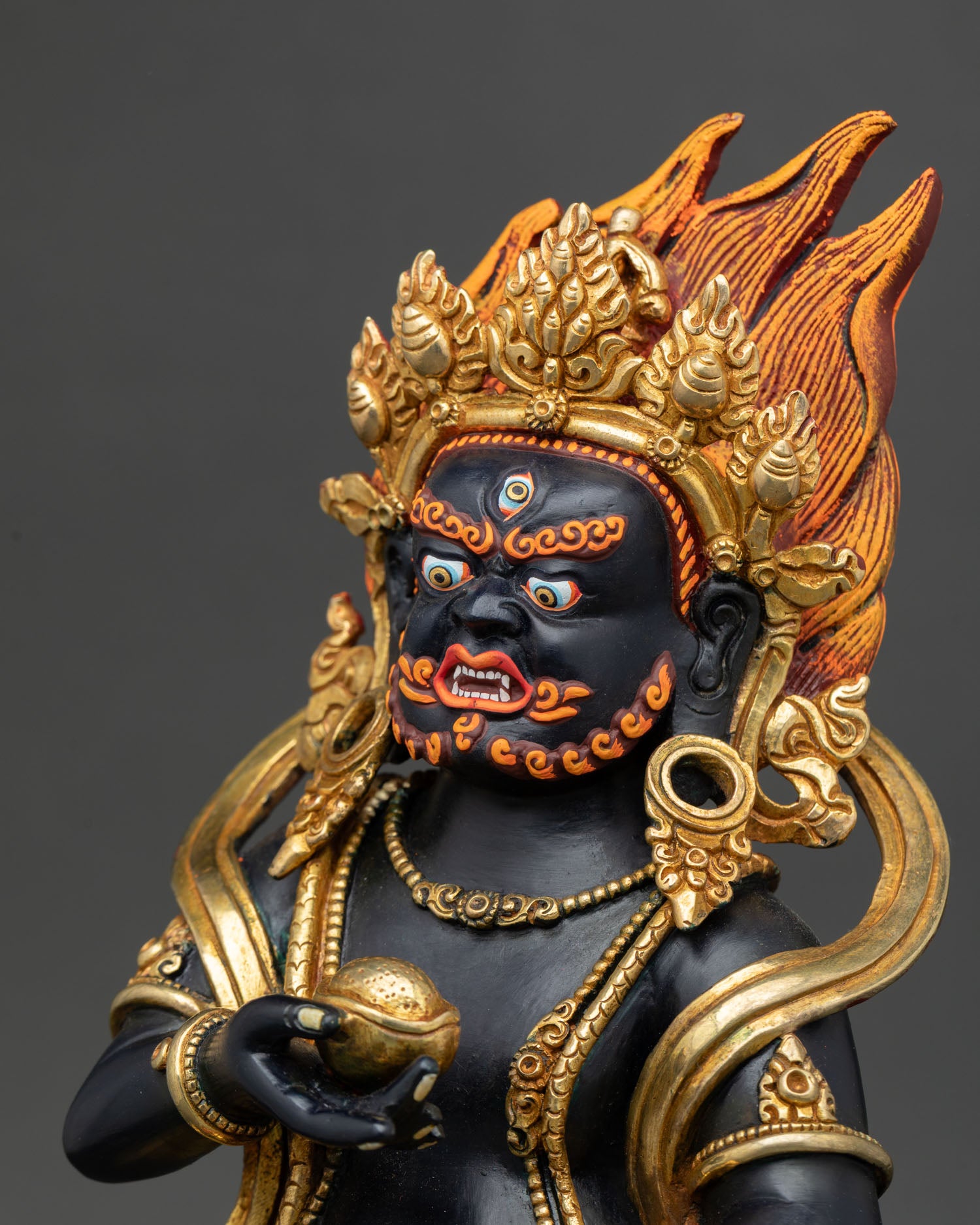 Black Dzambhala Statue | Traditional Buddhist Craftsmanship