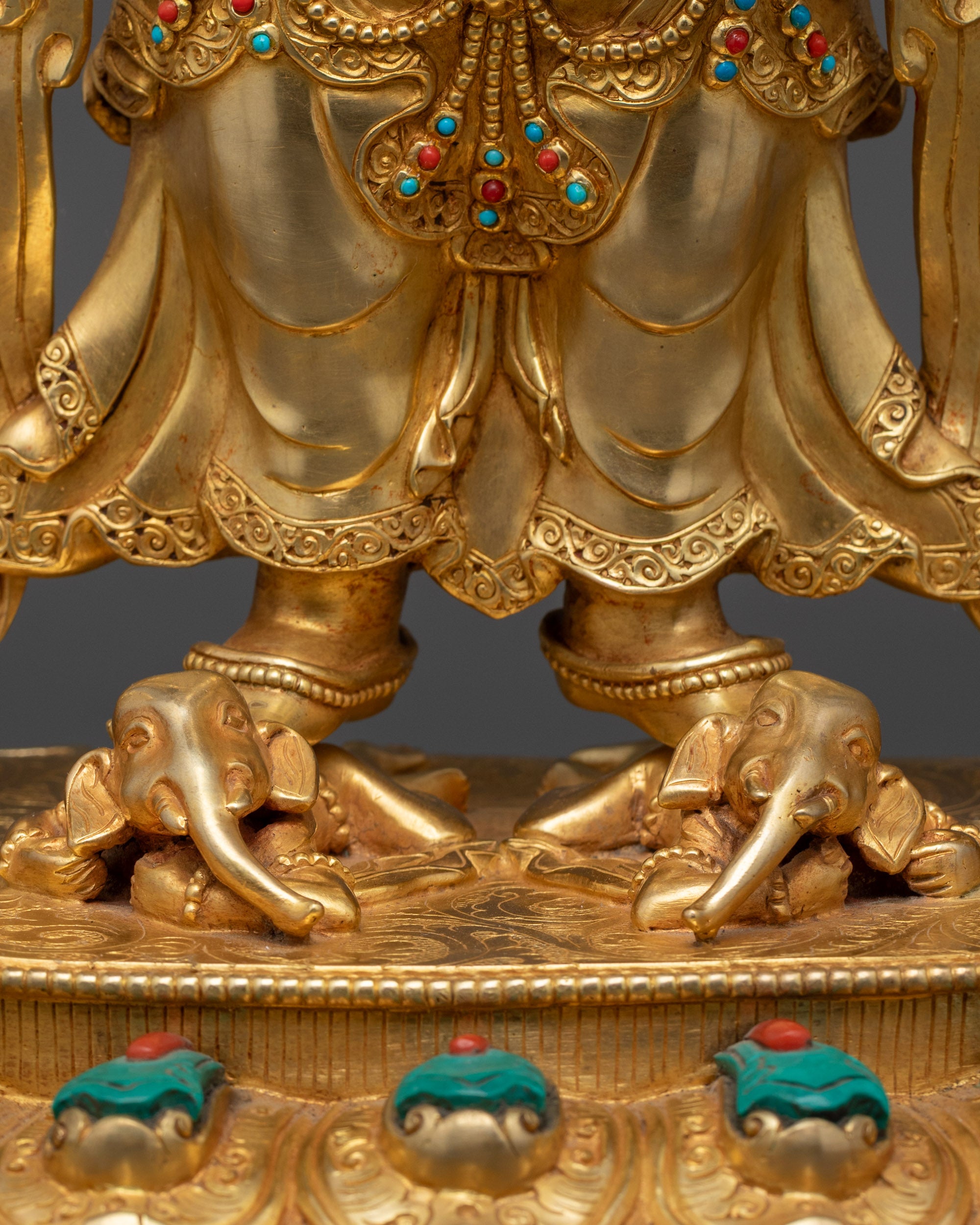 Wrathful White Six-Armed Mahakala Sculpture | Buddhist Guardian Statue