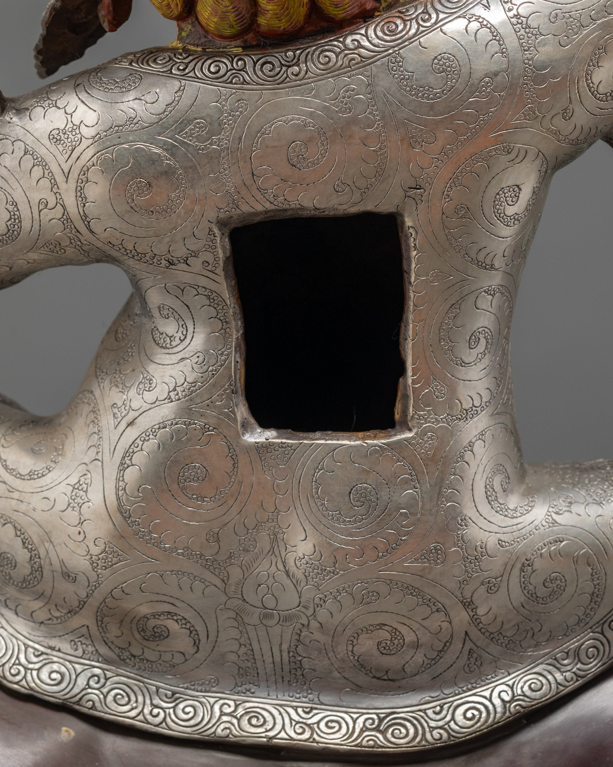 Dorje Legpa Statue 29.7” | Silver Plated Copper
