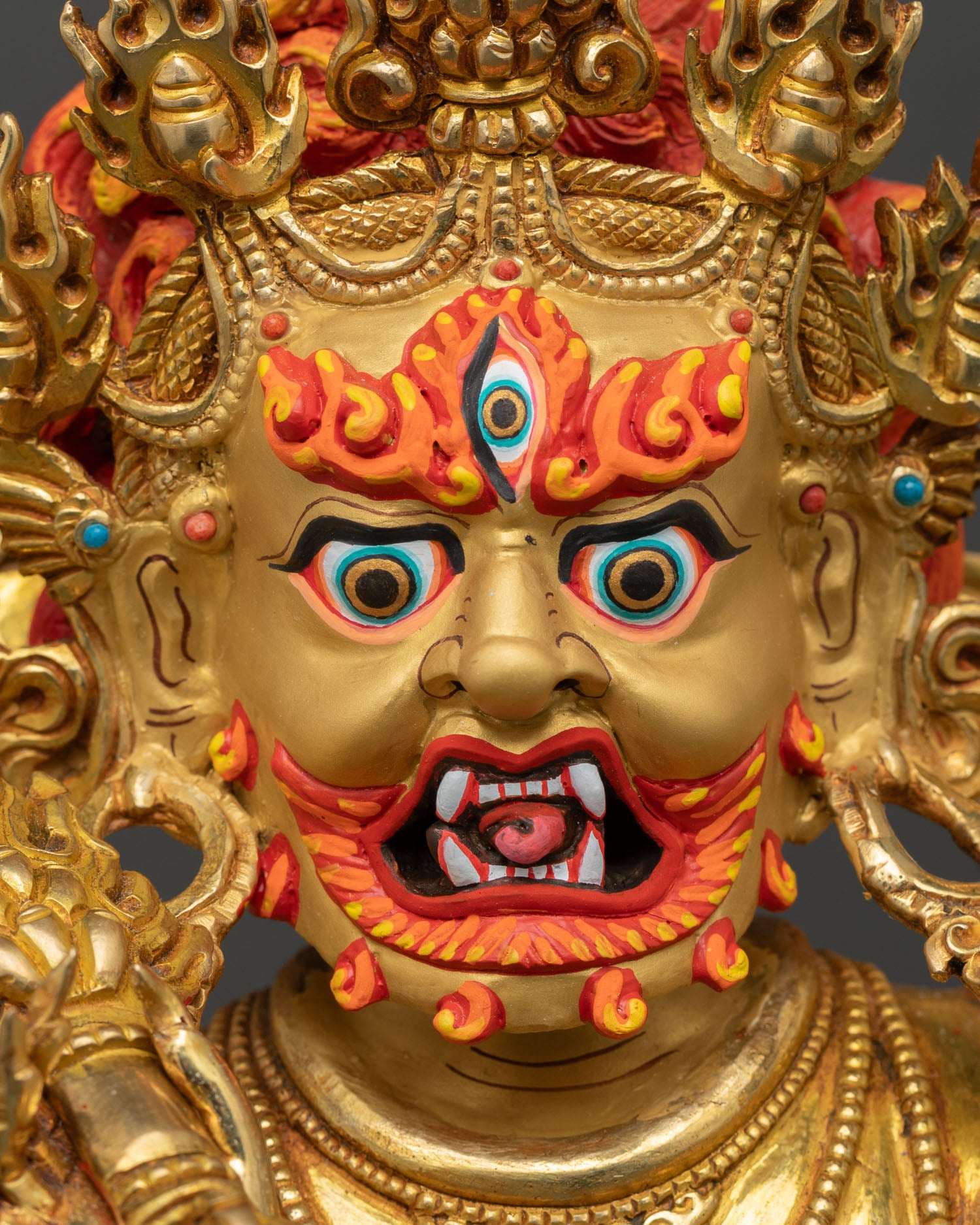 White Mahakala Statue | Himalayan Protector of Dharma