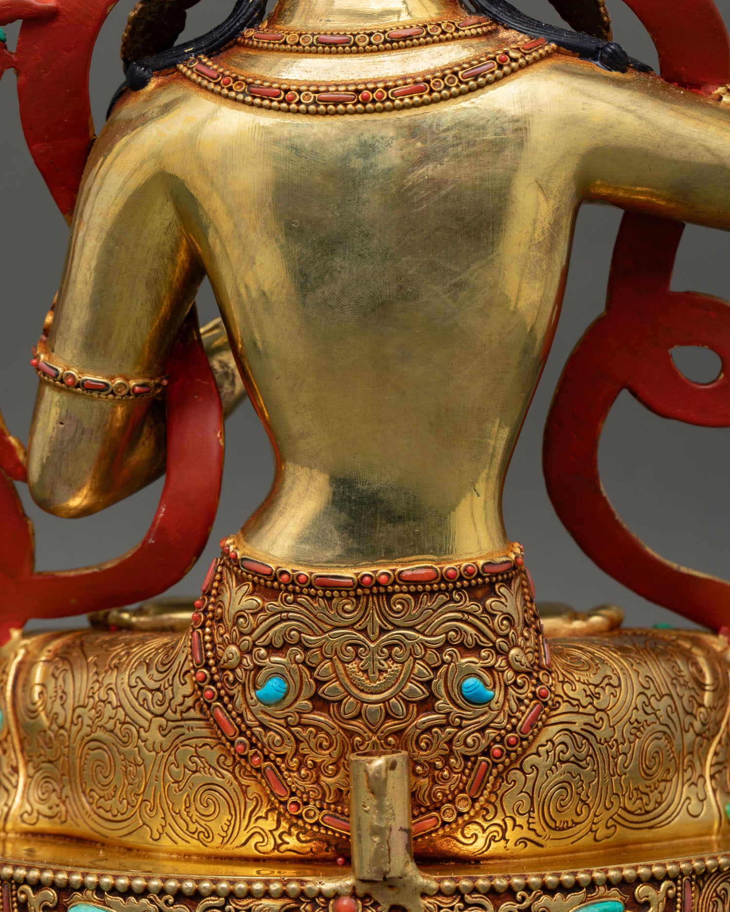 Golden Manjushri Statue | Gold Fire-Gilded Buddhist Art