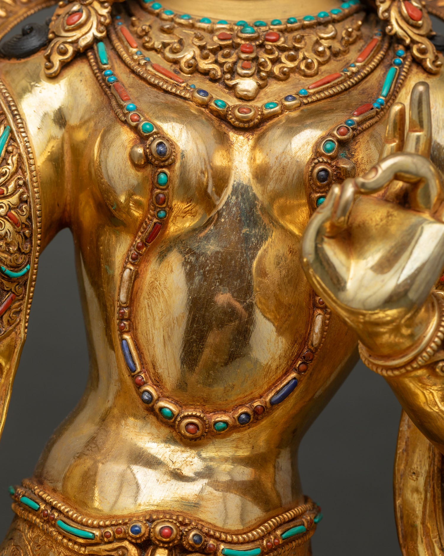 Green Tara Buddhist Statue | Traditional Newari Craftsmanship