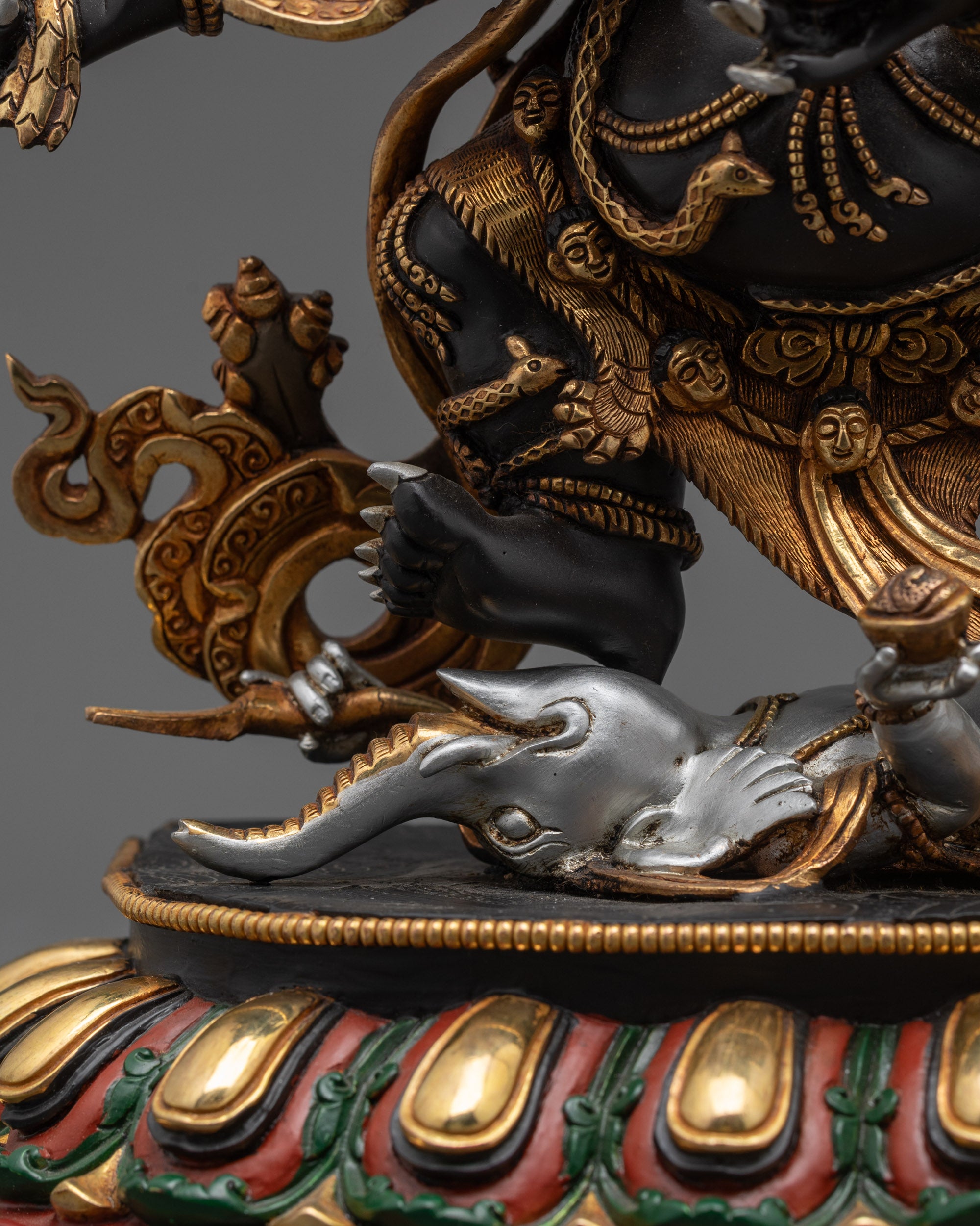 Traditional Vajrayana Six-Armed Mahakala Sculpture | Mahakala Statue