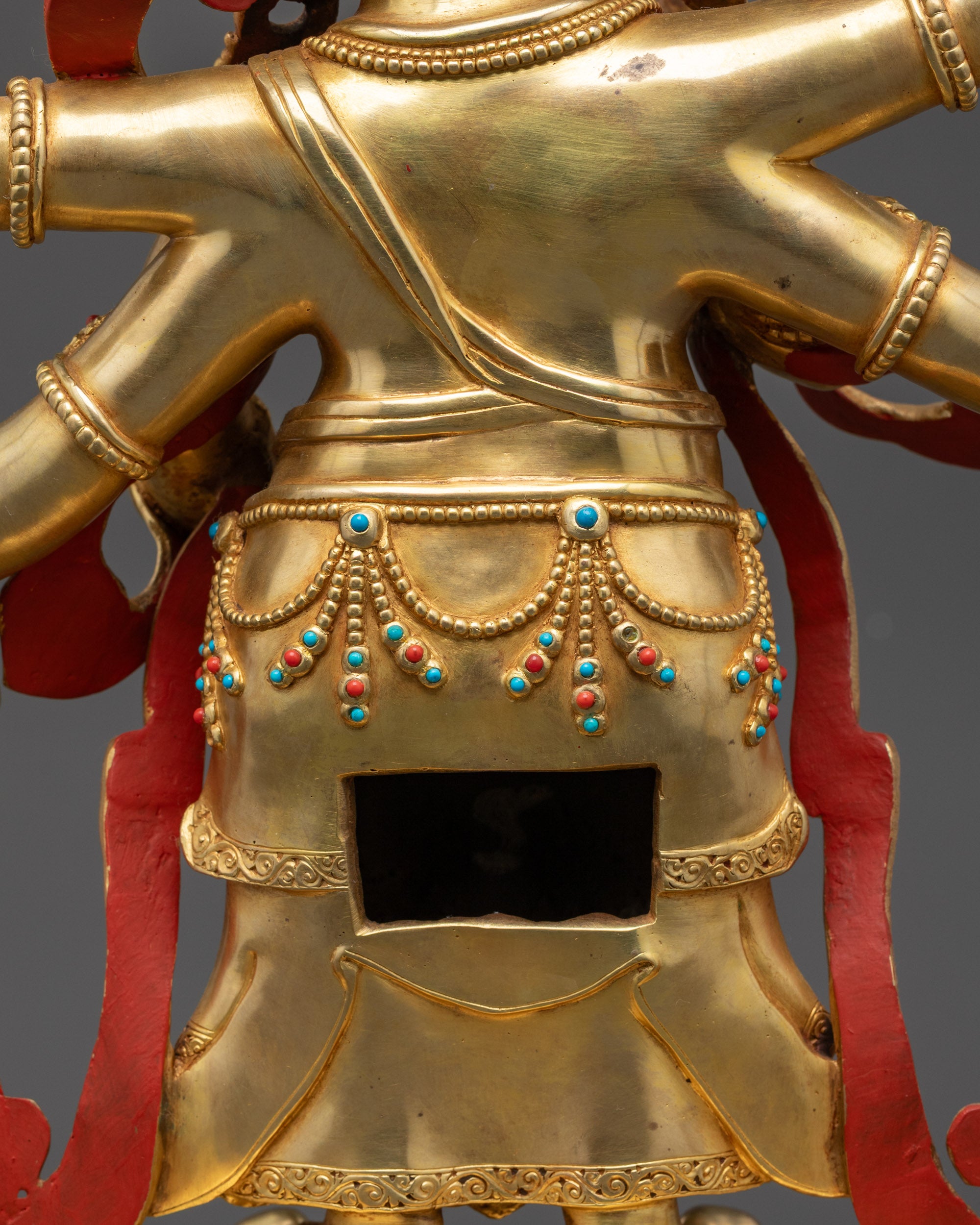 Wrathful White Six-Armed Mahakala Sculpture | Buddhist Guardian Statue