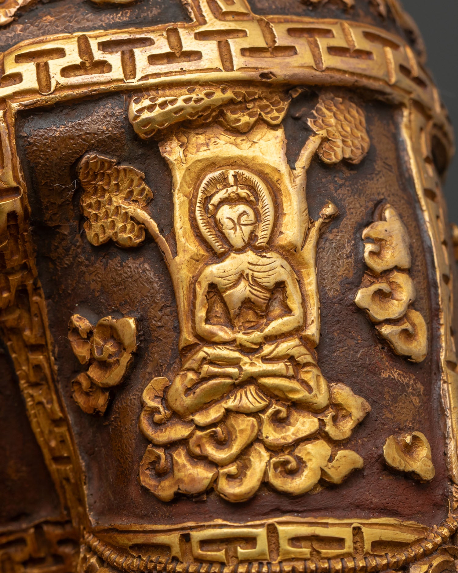 Shakyamuni Buddha Statue | Brown Oxidized Copper Sculpture