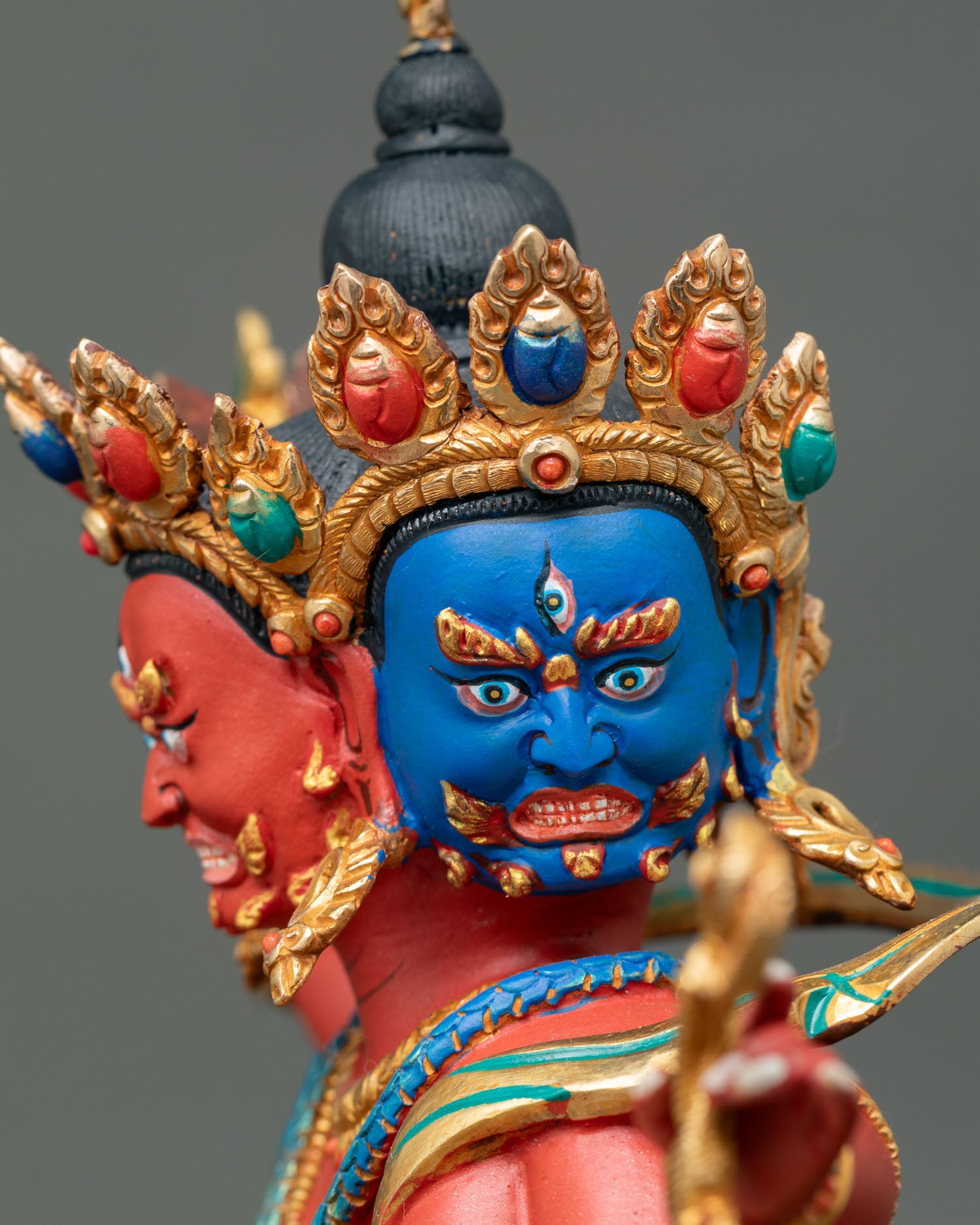 Red Dzambhala Statue | Tibetan Guardian of Wealth