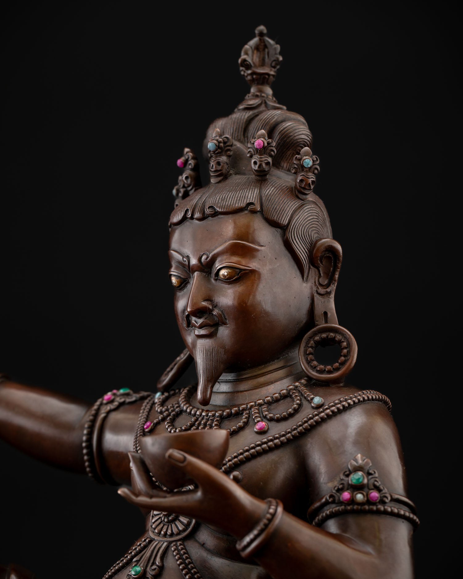 Mahasiddha Virupa Statue – Oxidized Copper Enlightened Yogi Sculpture