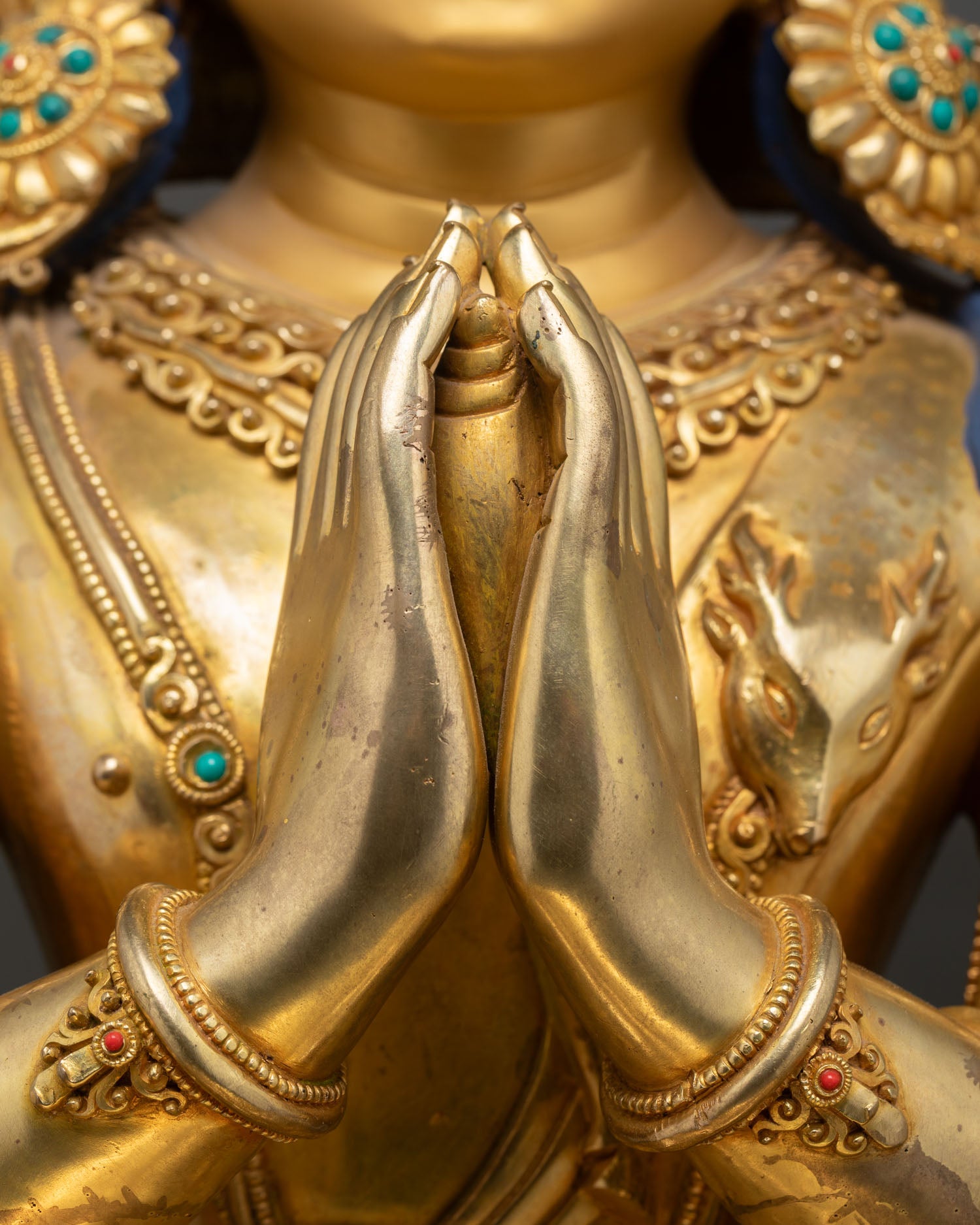 31 Inch Tall Chenrezig Statue | Handmade Large-Size Buddhist Sculpture