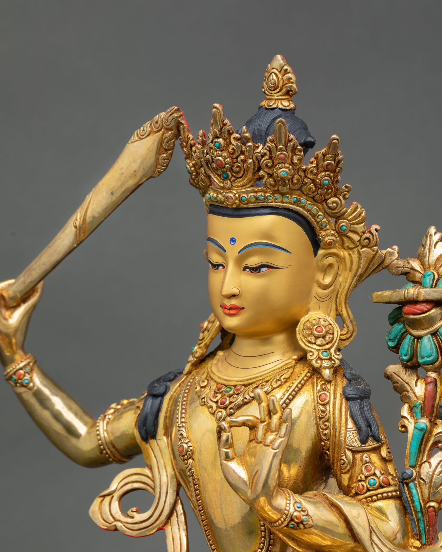 Manjushri Statue – Himalayan Spiritual Sculpture from Nepal